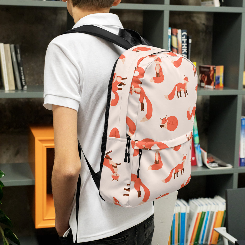 Kids Fox Backpack - Water-Resistant School Bag With Adjustable Padded Straps & Breathable Mesh Back