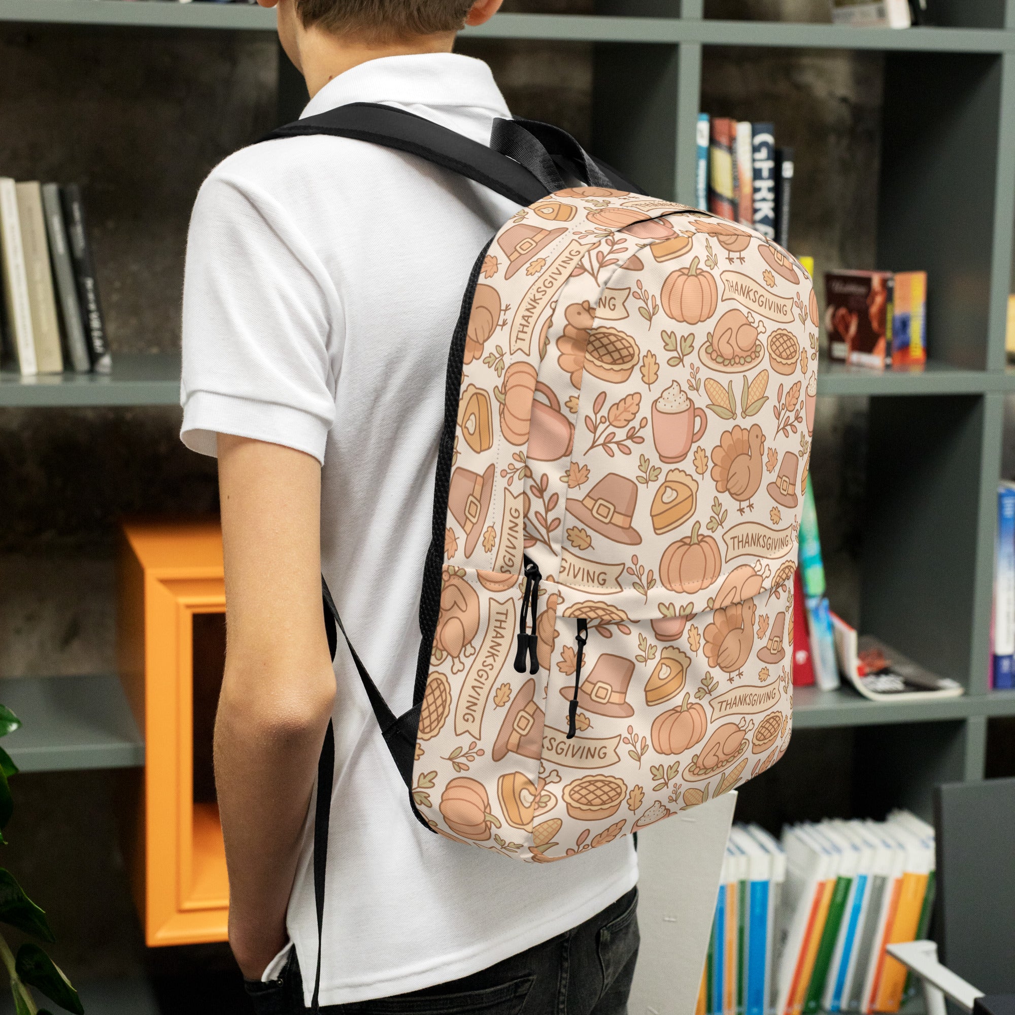 Kids Thanksgiving Turkey Backpack - Water-Resistant School Bag With Adjustable Padded Straps & Breathable Mesh Back