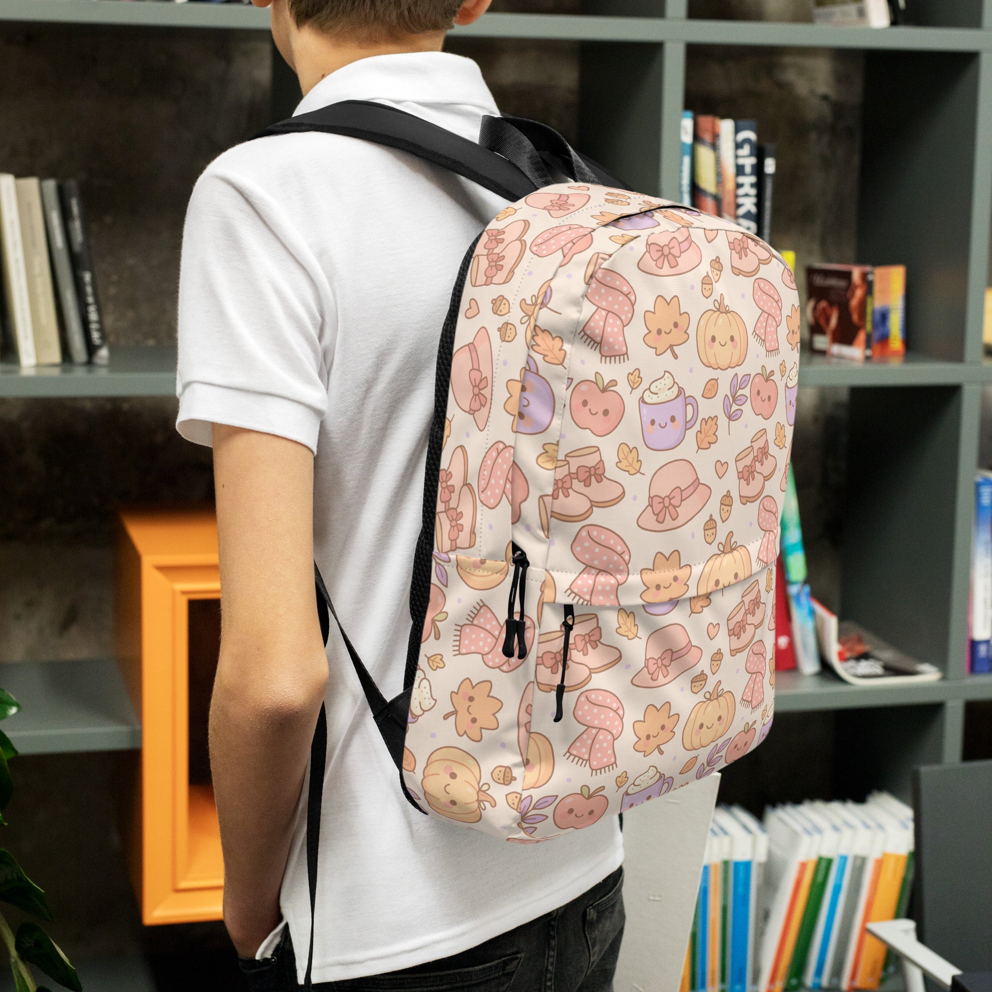 Kids Autumn Themed Backpack - Water-Resistant School Bag With Adjustable Padded Straps & Breathable Mesh Back