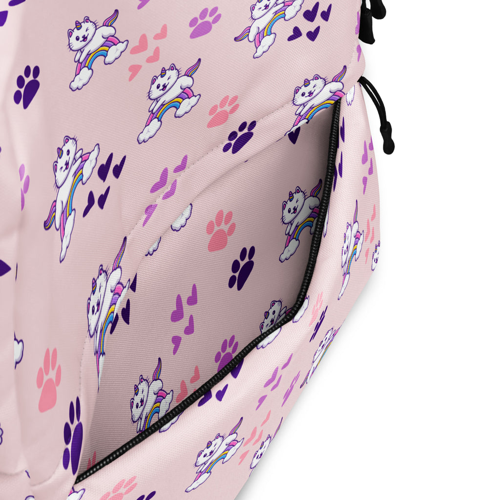 Girls Pink Caticorn Backpack - Water-Resistant School Bag With Adjustable Padded Straps & Breathable Mesh Back