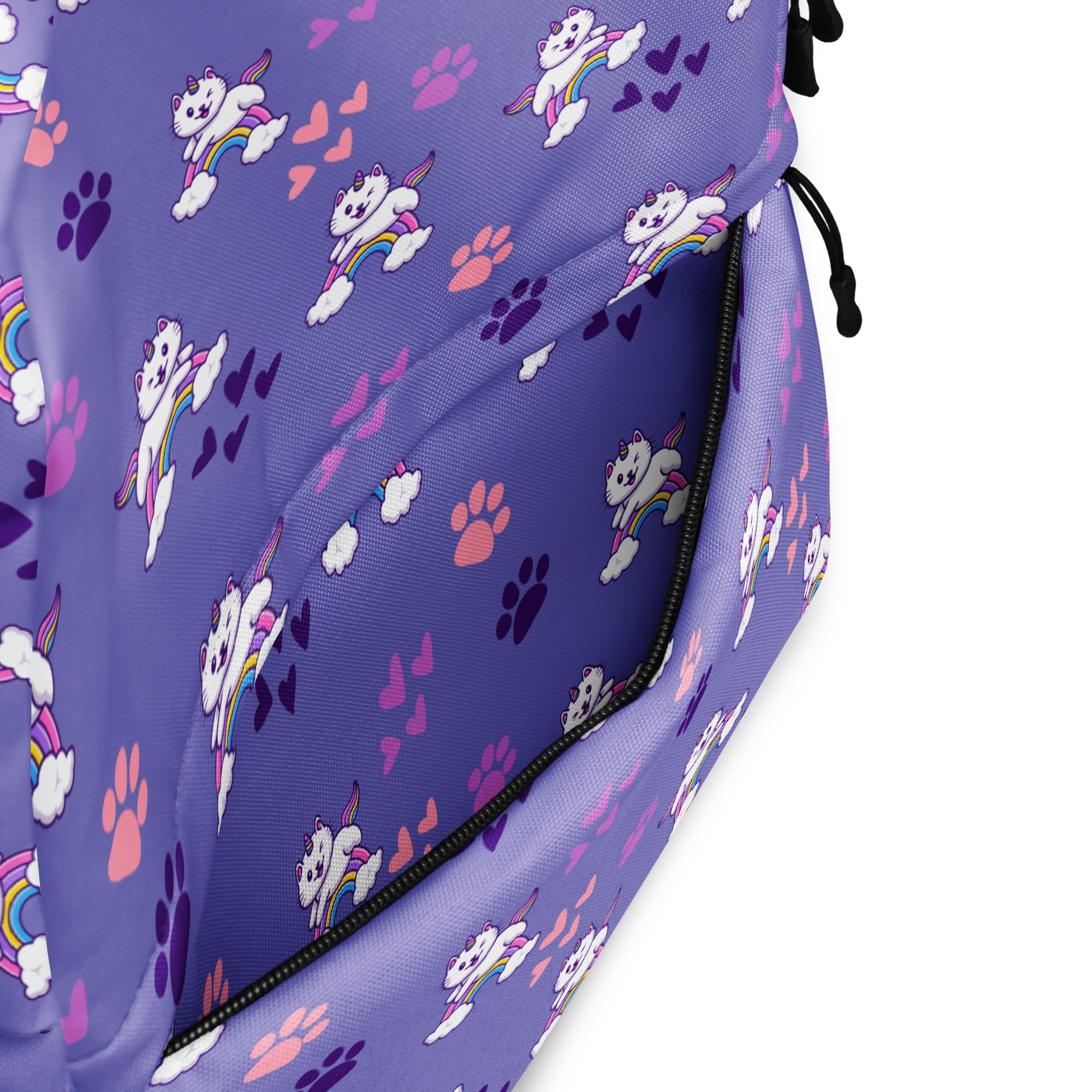 Girls Purple Caticorn Backpack - Water-Resistant School Bag With Adjustable Padded Straps & Breathable Mesh Back