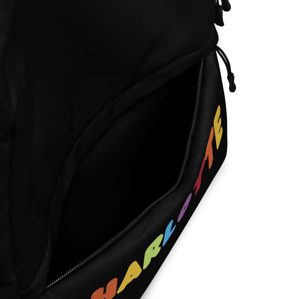 Girls Custom Name Rainbow Font Backpack - Water-Resistant School Bag With Adjustable Padded Straps & Breathable Mesh Back