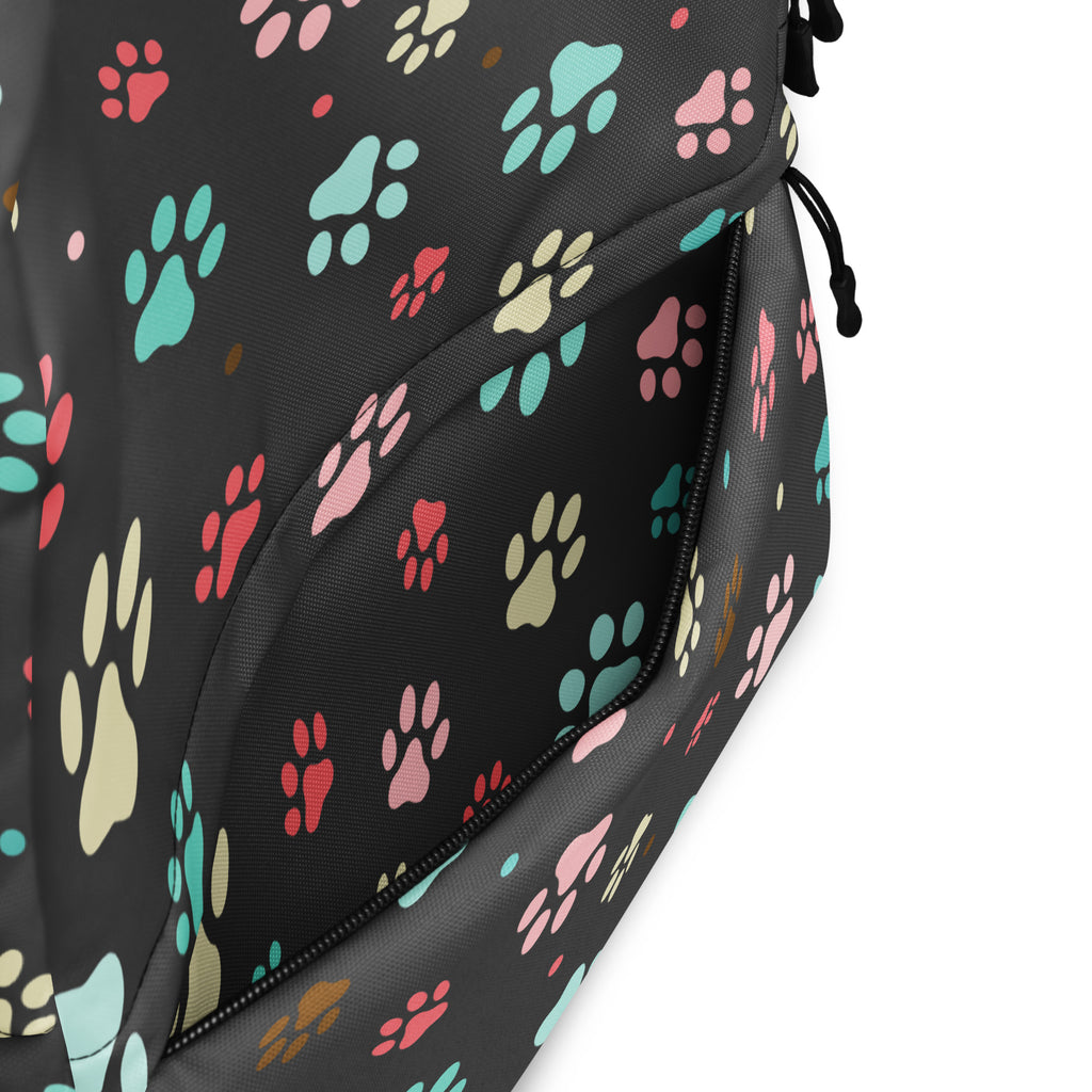 Kids Colorful Paw Print Backpack - Water-Resistant School Bag With Adjustable Padded Straps & Breathable Mesh Back