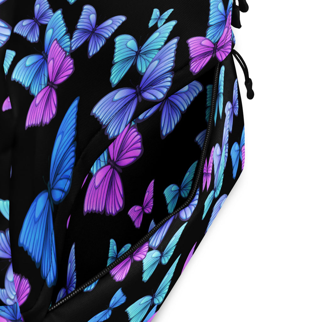 Girls Vibrant Butterfly Backpack - Water-Resistant School Bag With Adjustable Padded Straps & Breathable Mesh Back