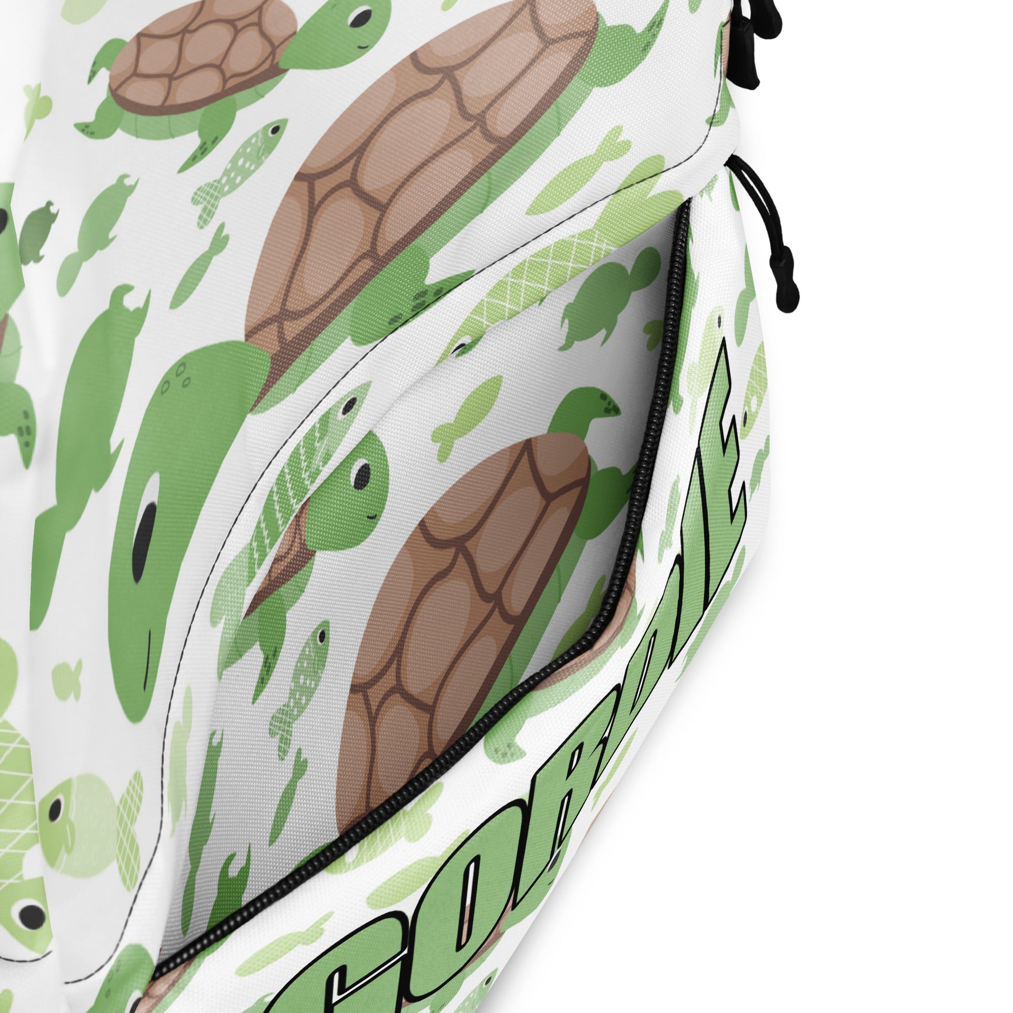 Kids Custom Name Green Sea Turtle Backpack - Water-Resistant School Bag With Adjustable Padded Straps & Breathable Mesh Back