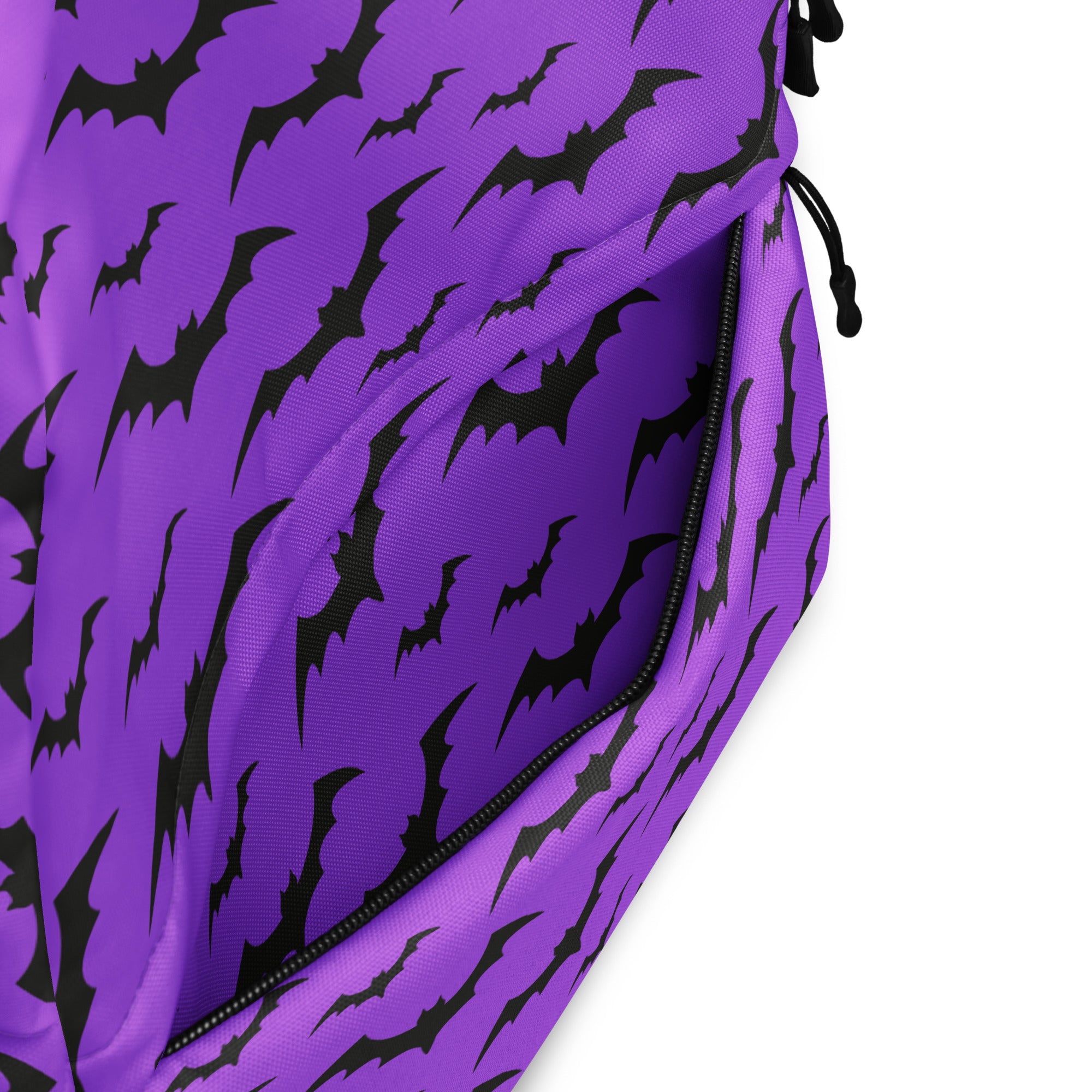 Kids Purple Bats Backpack - Water-Resistant School Bag With Adjustable Padded Straps & Breathable Mesh Back