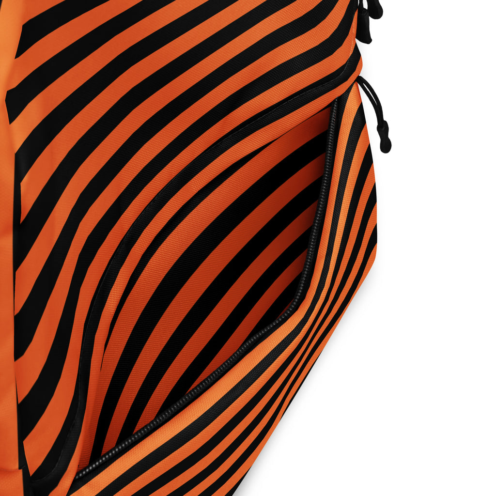 Kids Orange and Black Halloween Backpack - Water-Resistant School Bag With Adjustable Padded Straps & Breathable Mesh Back