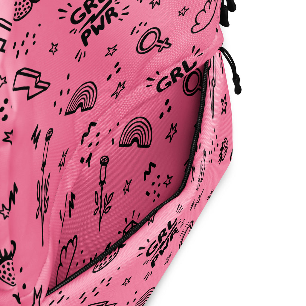 Girl Power Kids Backpack - Water-Resistant School Bag With Adjustable Padded Straps & Breathable Mesh Back