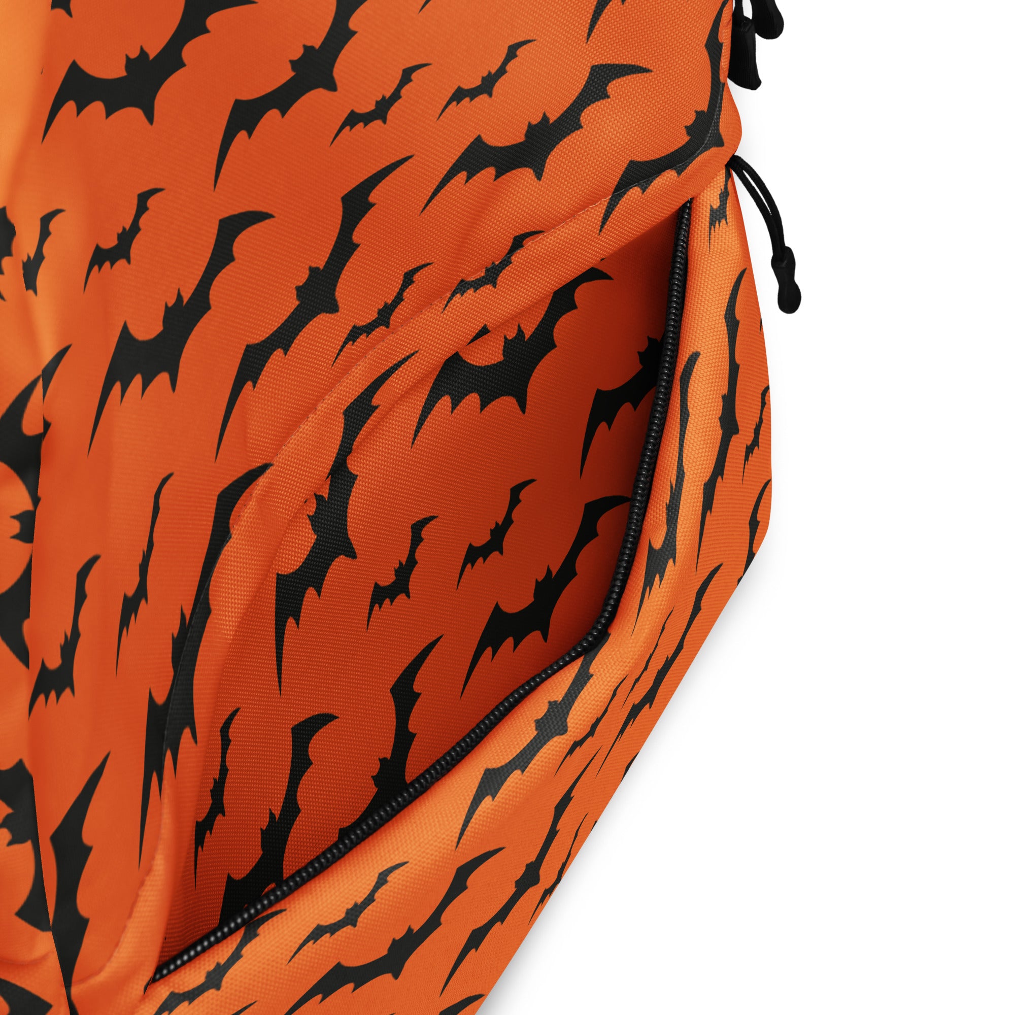 Kids Orange Bats Backpack - Water-Resistant School Bag With Adjustable Padded Straps & Breathable Mesh Back