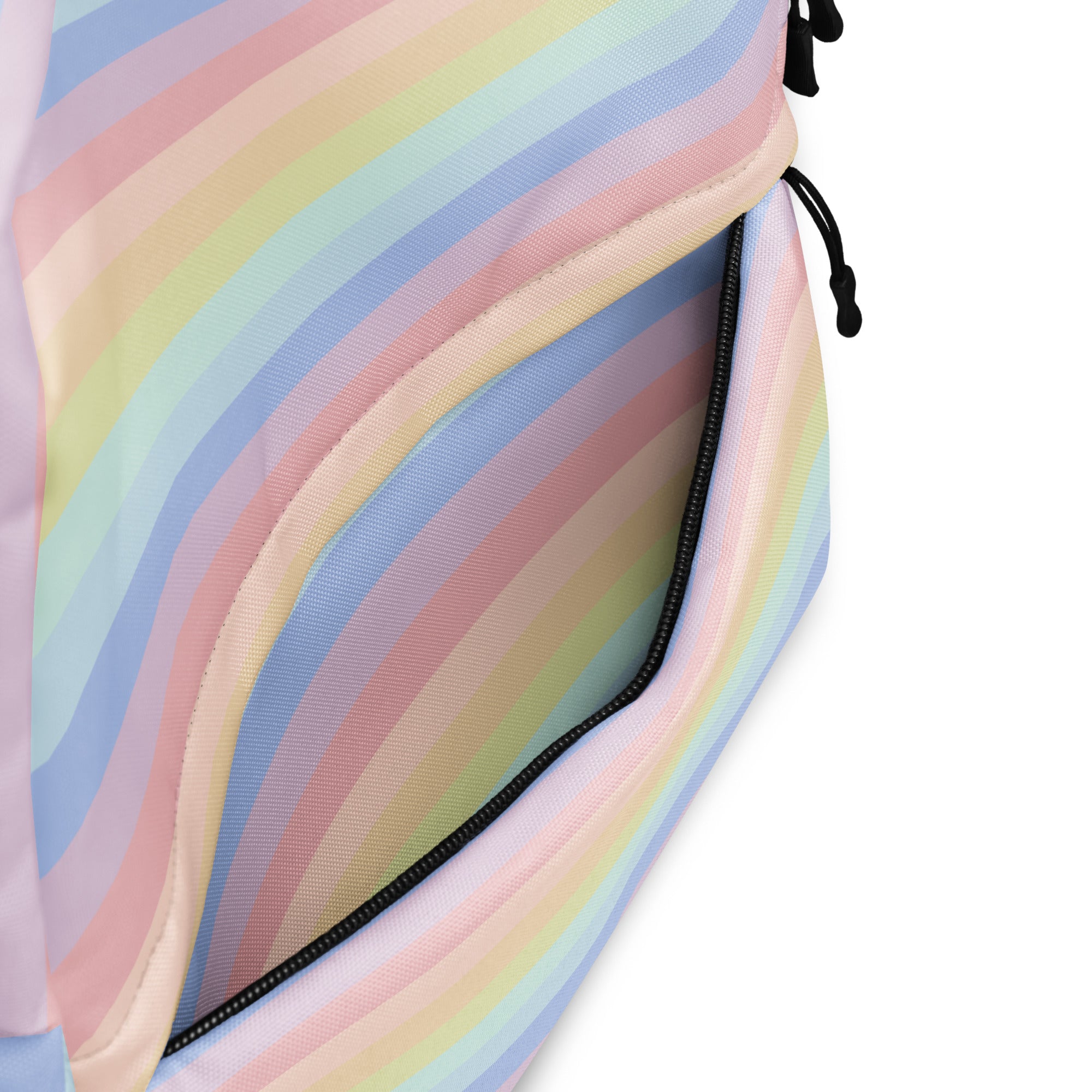 Girls Pastel Rainbow Stripe Backpack - Water-Resistant School Bag With Adjustable Padded Straps & Breathable Mesh Back