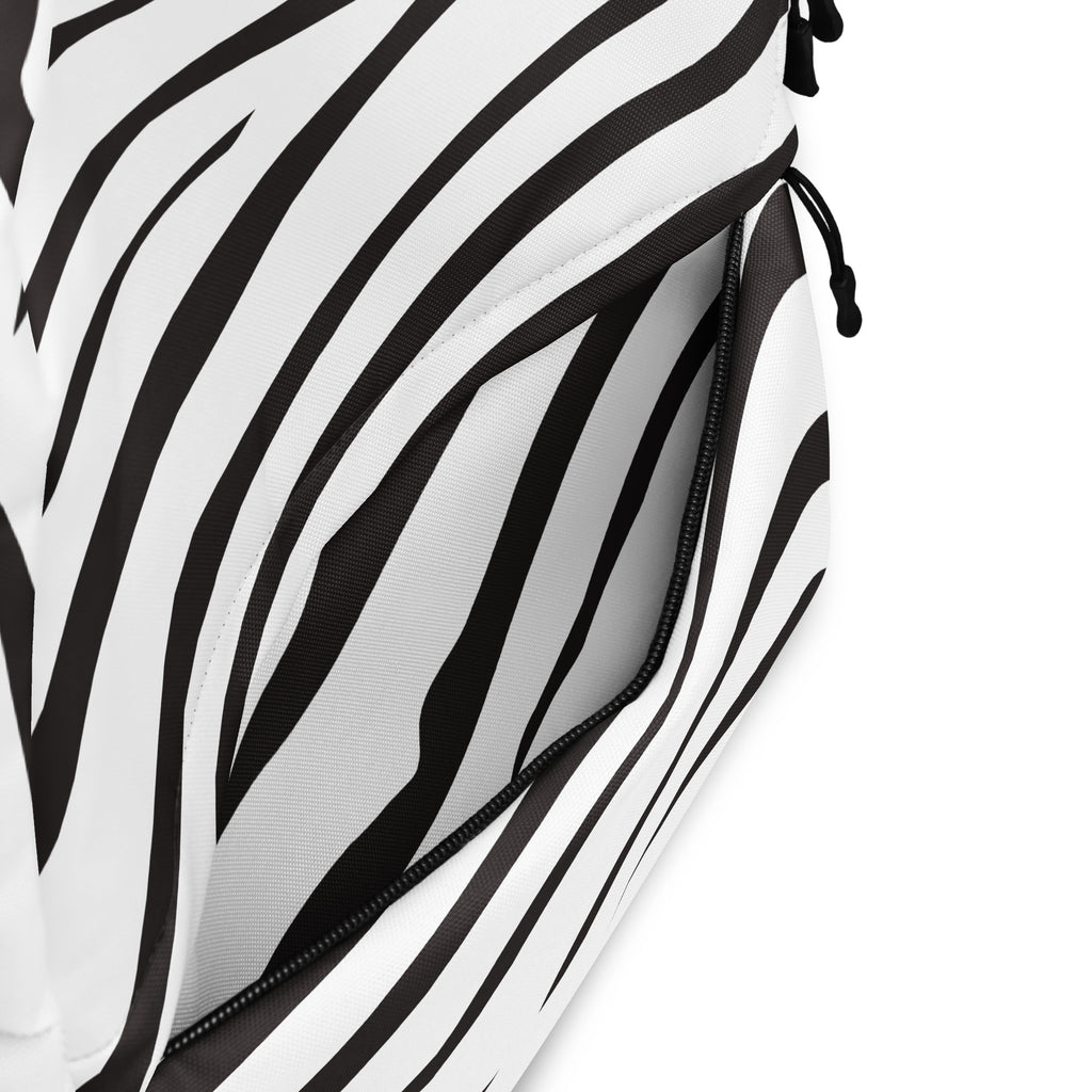 Kids Zebra Print Backpack - Water-Resistant School Bag With Adjustable Padded Straps & Breathable Mesh Back