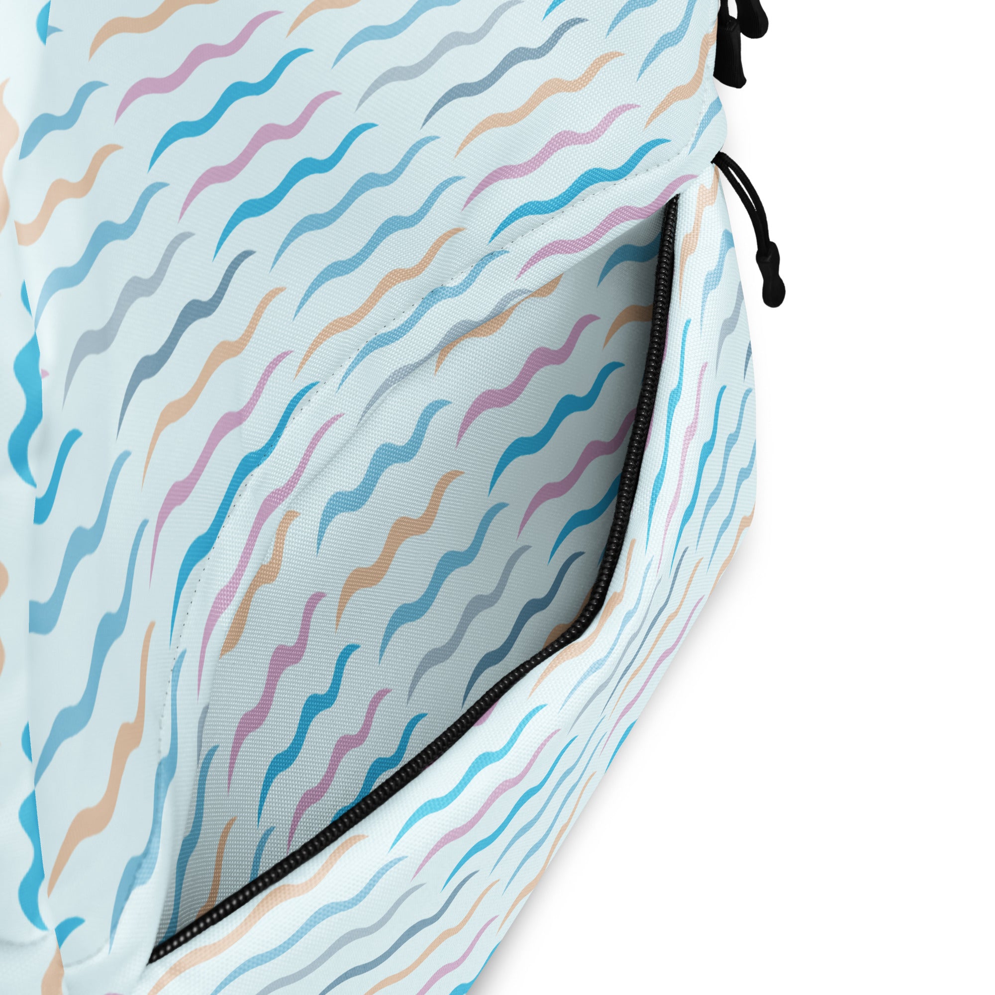 Kids Colorful Ocean Waves Backpack - Water-Resistant School Bag With Adjustable Padded Straps & Breathable Mesh Back