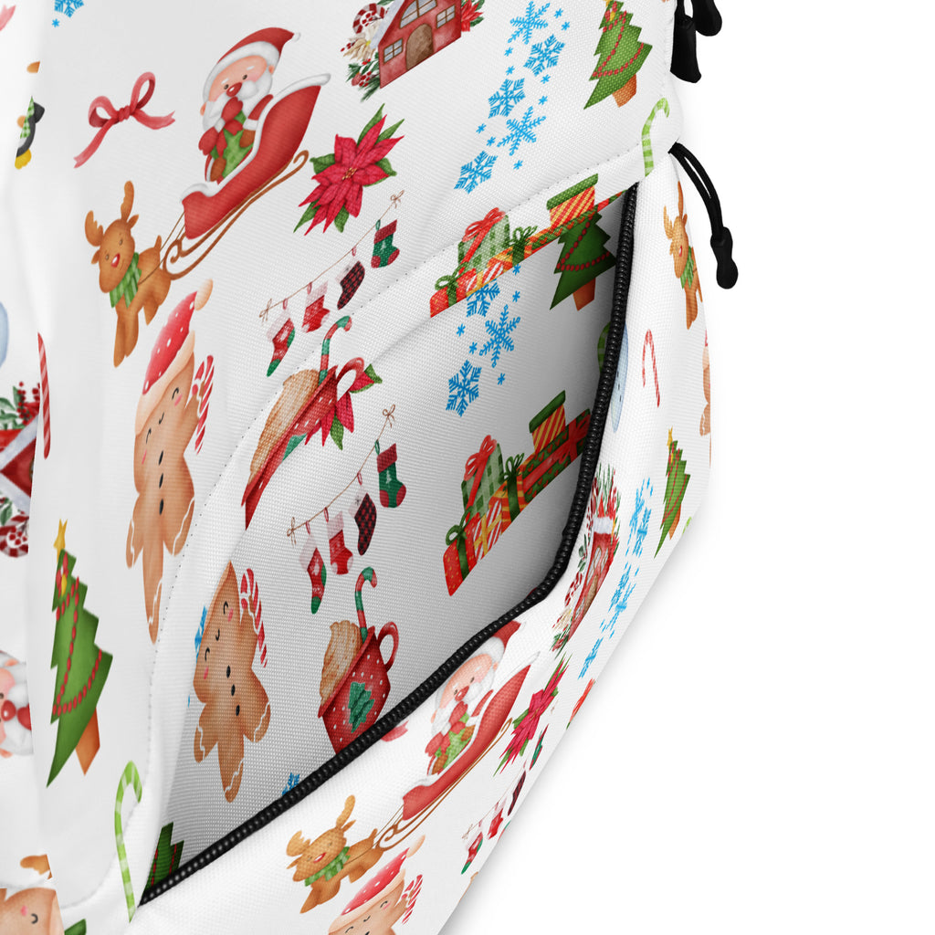 Kids Christmas Themed Backpack - Water-Resistant School Bag With Adjustable Padded Straps & Breathable Mesh Back