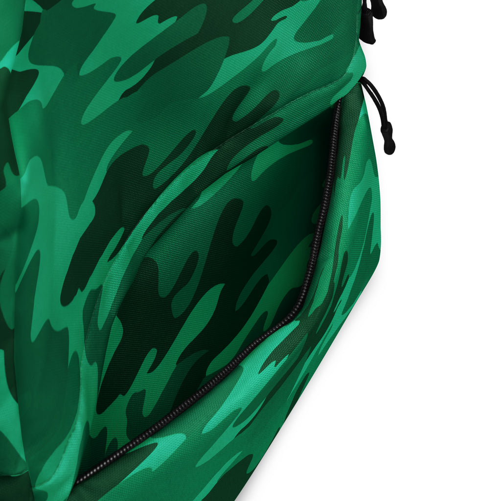 Kids Green Camouflage Backpack - Water-Resistant School Bag With Adjustable Padded Straps & Breathable Mesh Back