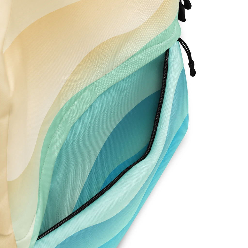 Kids Ocean Waves Backpack - Water-Resistant School Bag With Adjustable Padded Straps & Breathable Mesh Back