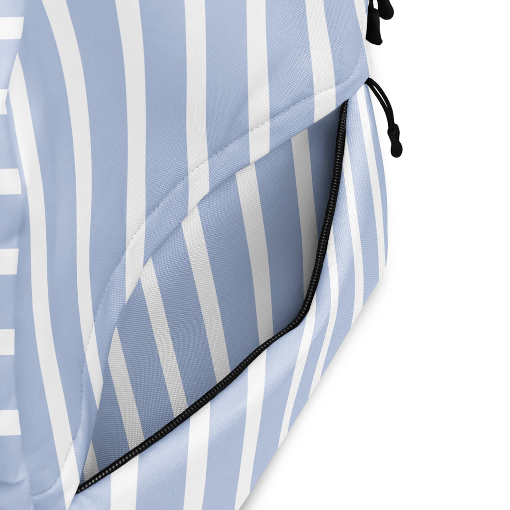 Kids Blue Stripe Backpack - Water-Resistant School Bag With Adjustable Padded Straps & Breathable Mesh Back