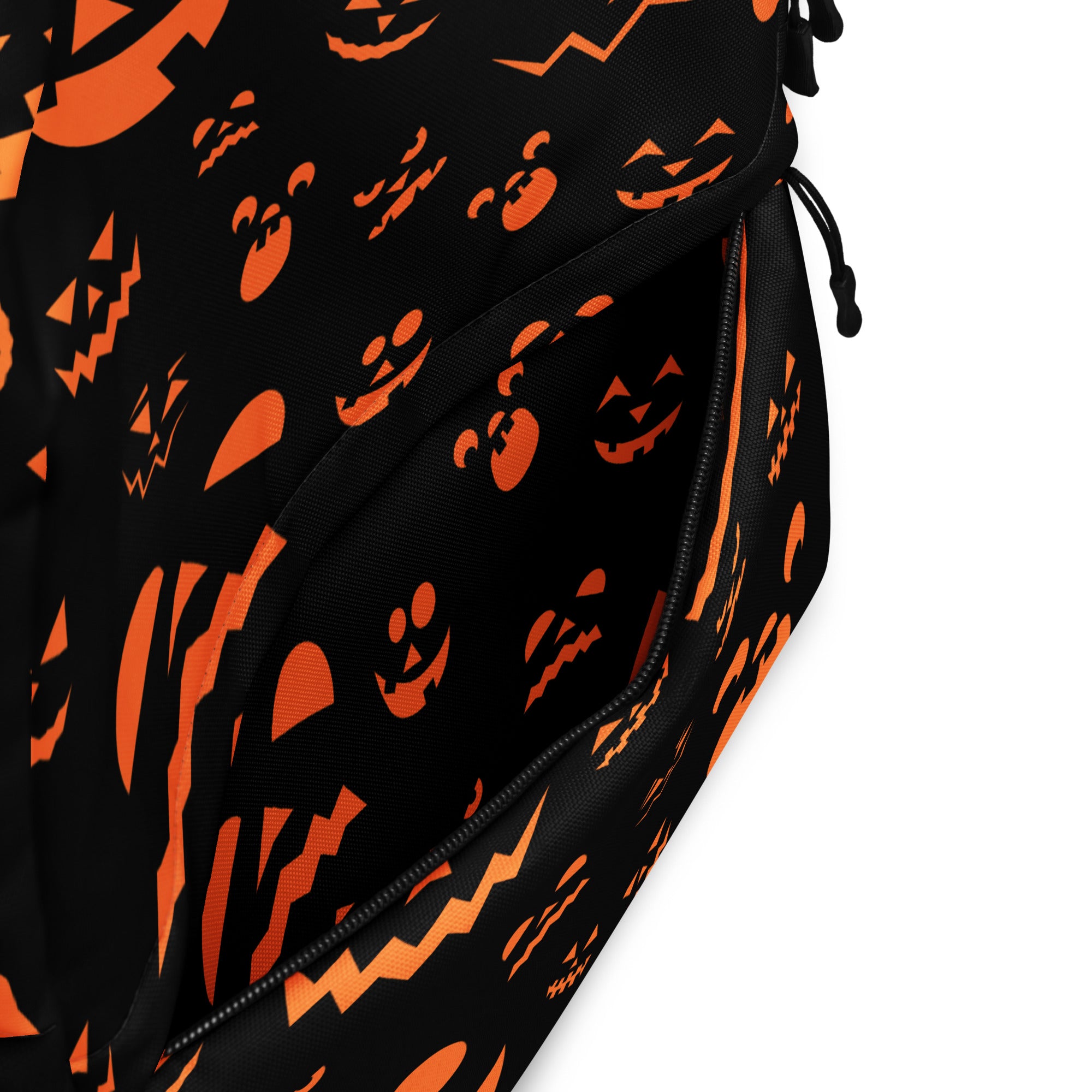 Kids Orange Jack-O’-Lantern Halloween Backpack - Water-Resistant School Bag With Adjustable Padded Straps & Breathable Mesh Back