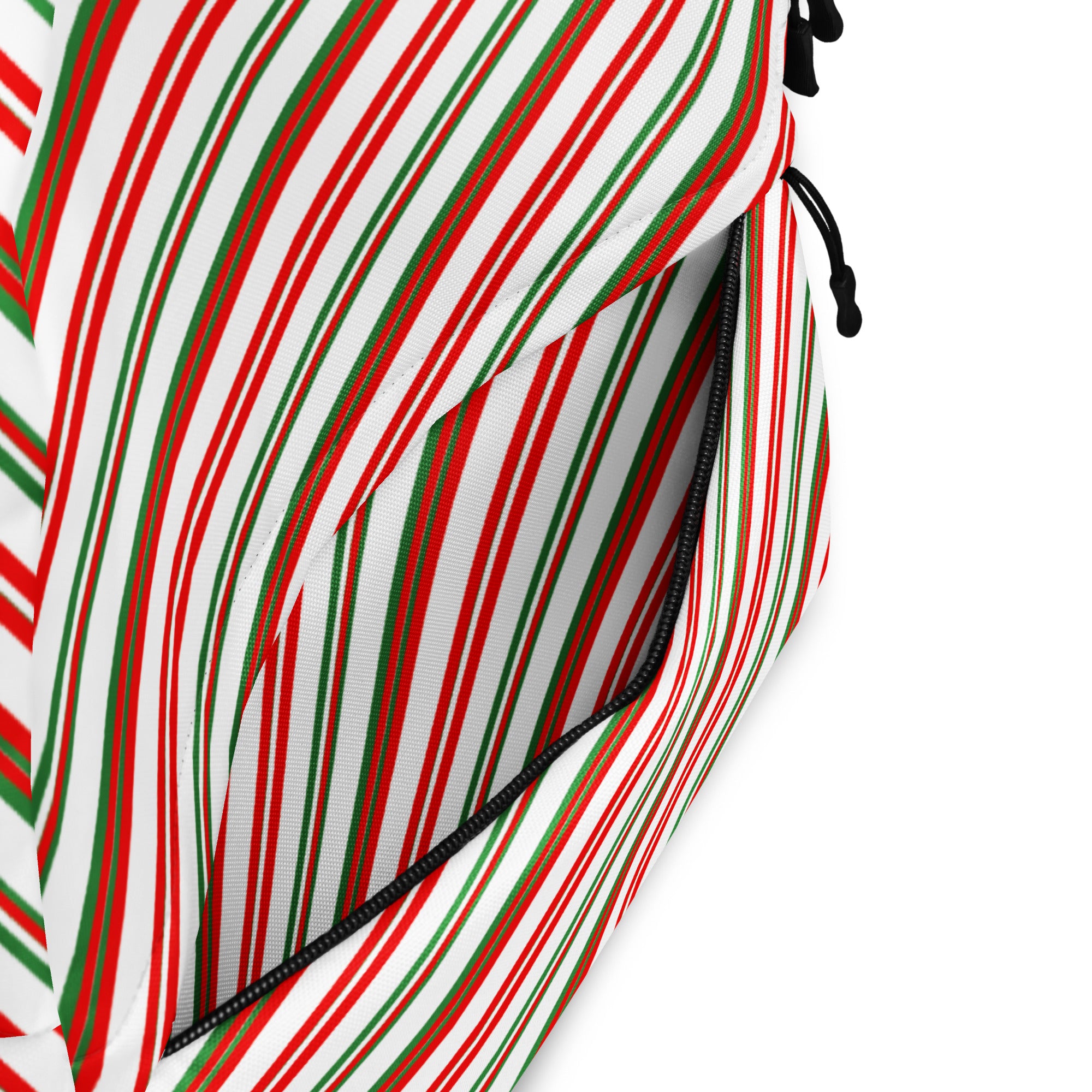 Kids Striped Peppermint Candy Cane Backpack - Water-Resistant School Bag With Adjustable Padded Straps & Breathable Mesh Back
