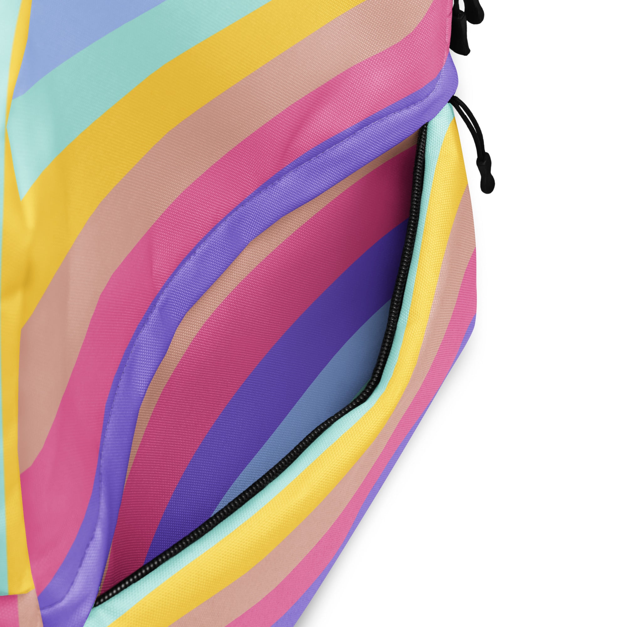 Girls Rainbow Stripe Backpack - Water-Resistant School Bag With Adjustable Padded Straps & Breathable Mesh Back