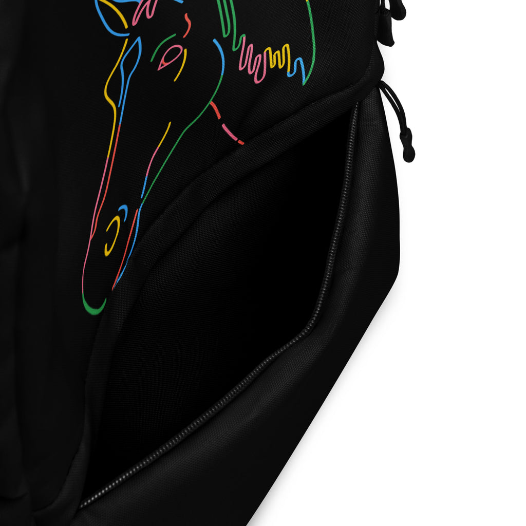 Kids Colorful Horse Outline Backpack - Water-Resistant School Bag With Adjustable Padded Straps & Breathable Mesh Back