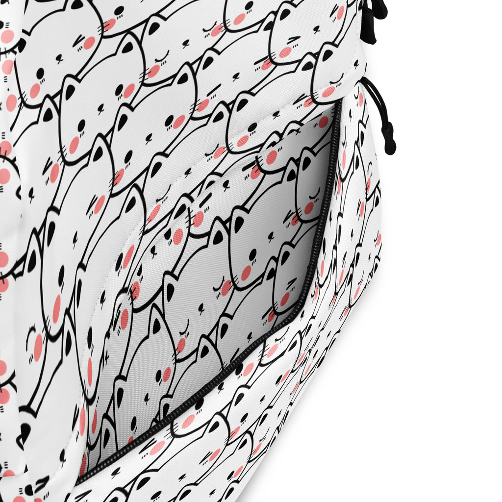 Girls Cat Print Backpack - Water-Resistant School Bag With Adjustable Padded Straps & Breathable Mesh Back