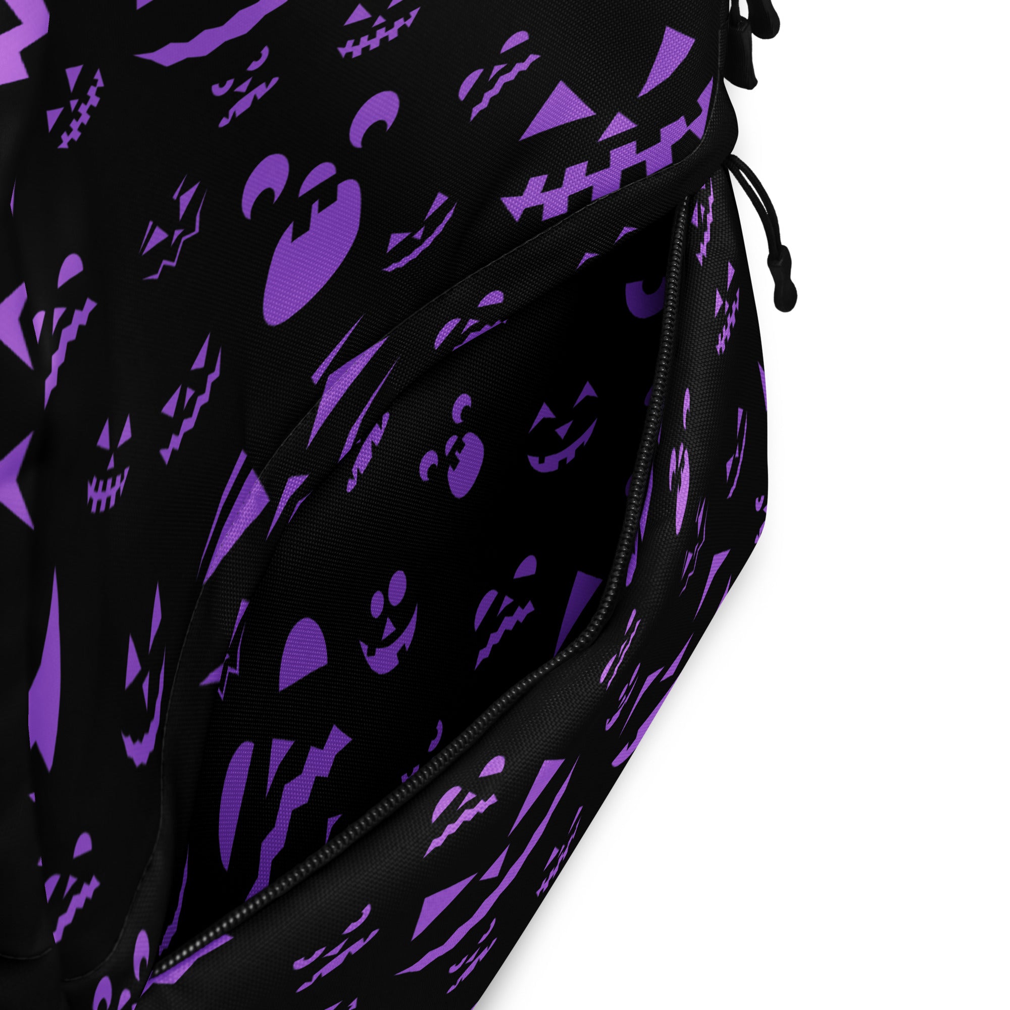 Kids Purple Jack-O’-Lantern Halloween Backpack - Water-Resistant School Bag With Adjustable Padded Straps & Breathable Mesh Back