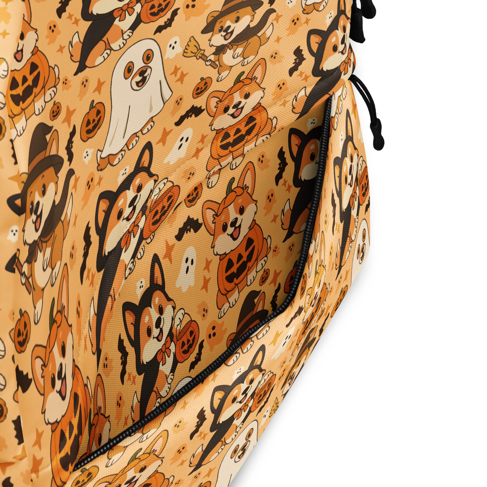 Kids Halloween Corgi Backpack - Water-Resistant School Bag With Adjustable Padded Straps & Breathable Mesh Back