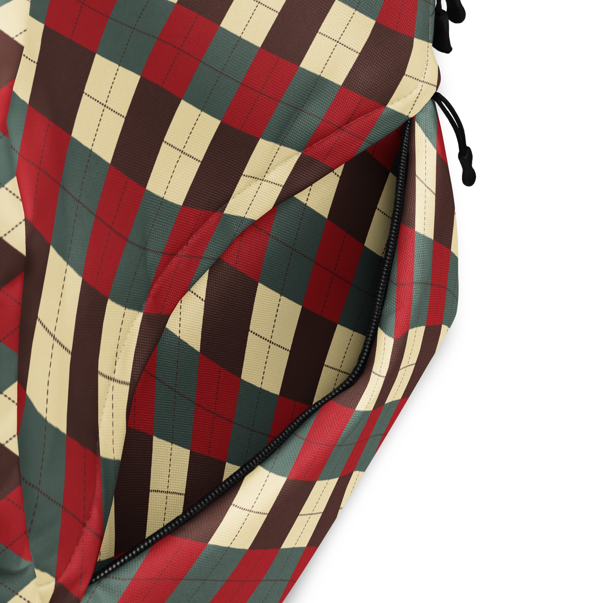 Kids Rustic Argyle Christmas Backpack - Water-Resistant School Bag With Adjustable Padded Straps & Breathable Mesh Back