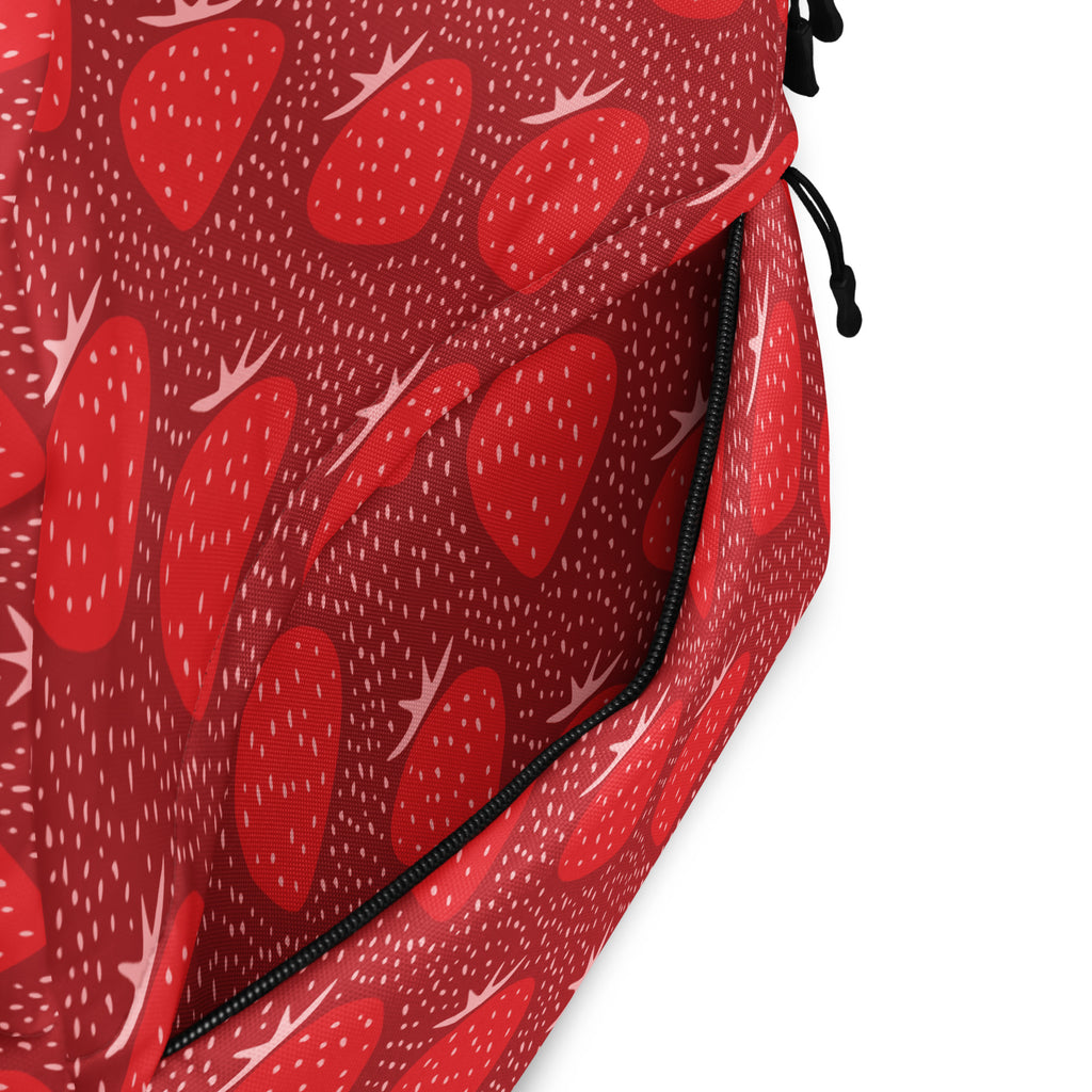 Kids Red Strawberry Backpack - Water-Resistant School Bag With Adjustable Padded Straps & Breathable Mesh Back