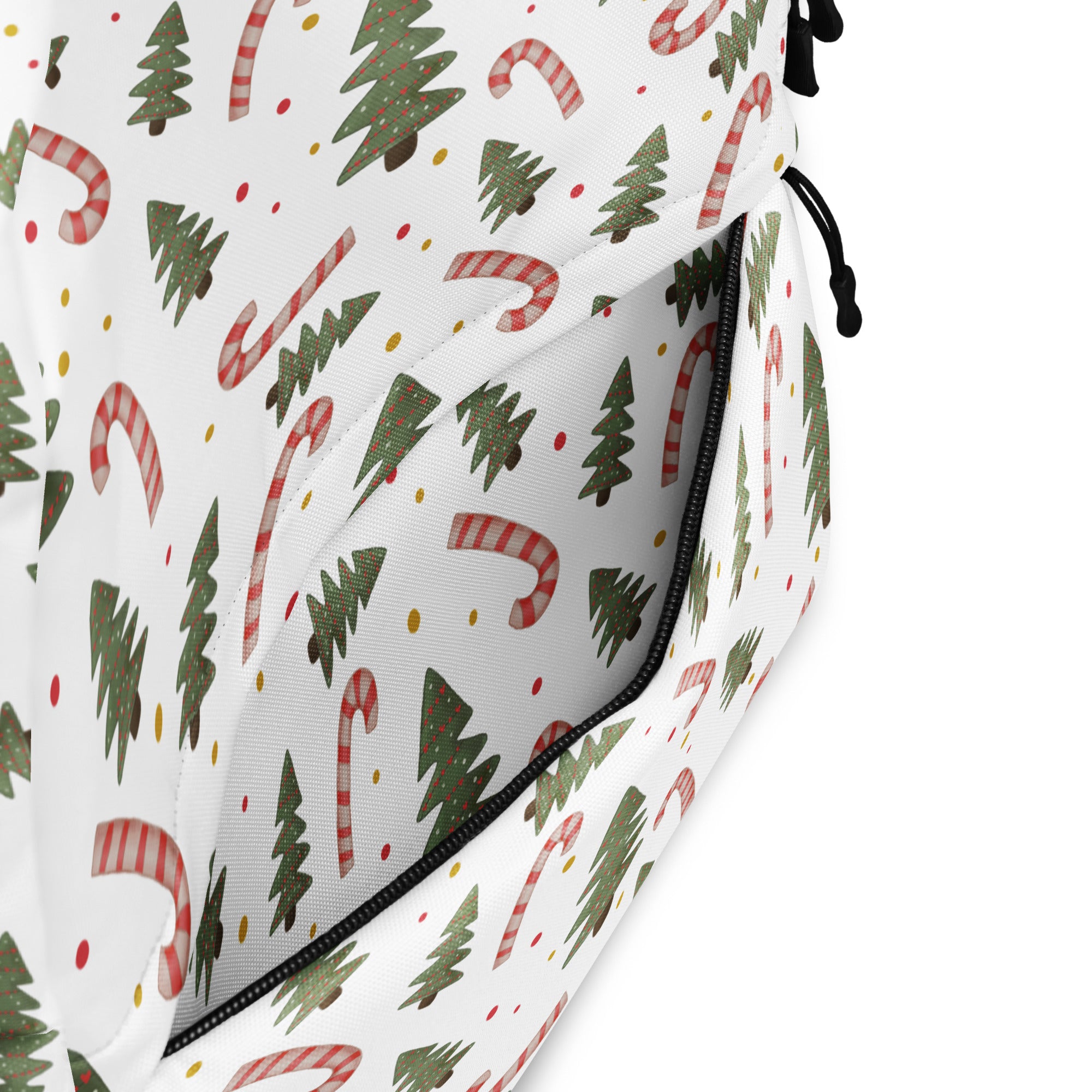 Kids Candy Cane Christmas Tree Backpack - Water-Resistant School Bag With Adjustable Padded Straps & Breathable Mesh Back