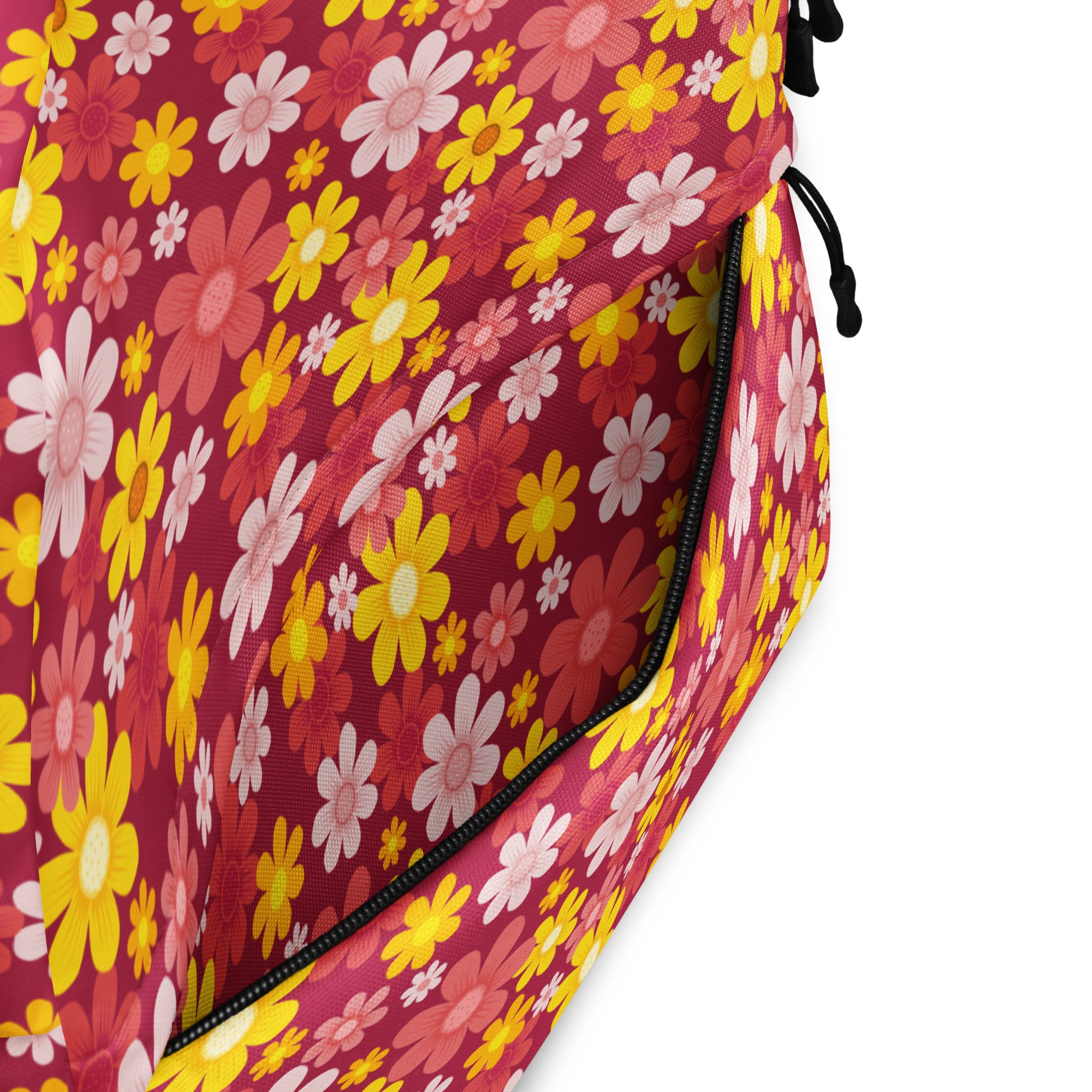 Girls Red Floral Backpack - Water-Resistant School Bag With Adjustable Padded Straps & Breathable Mesh Back