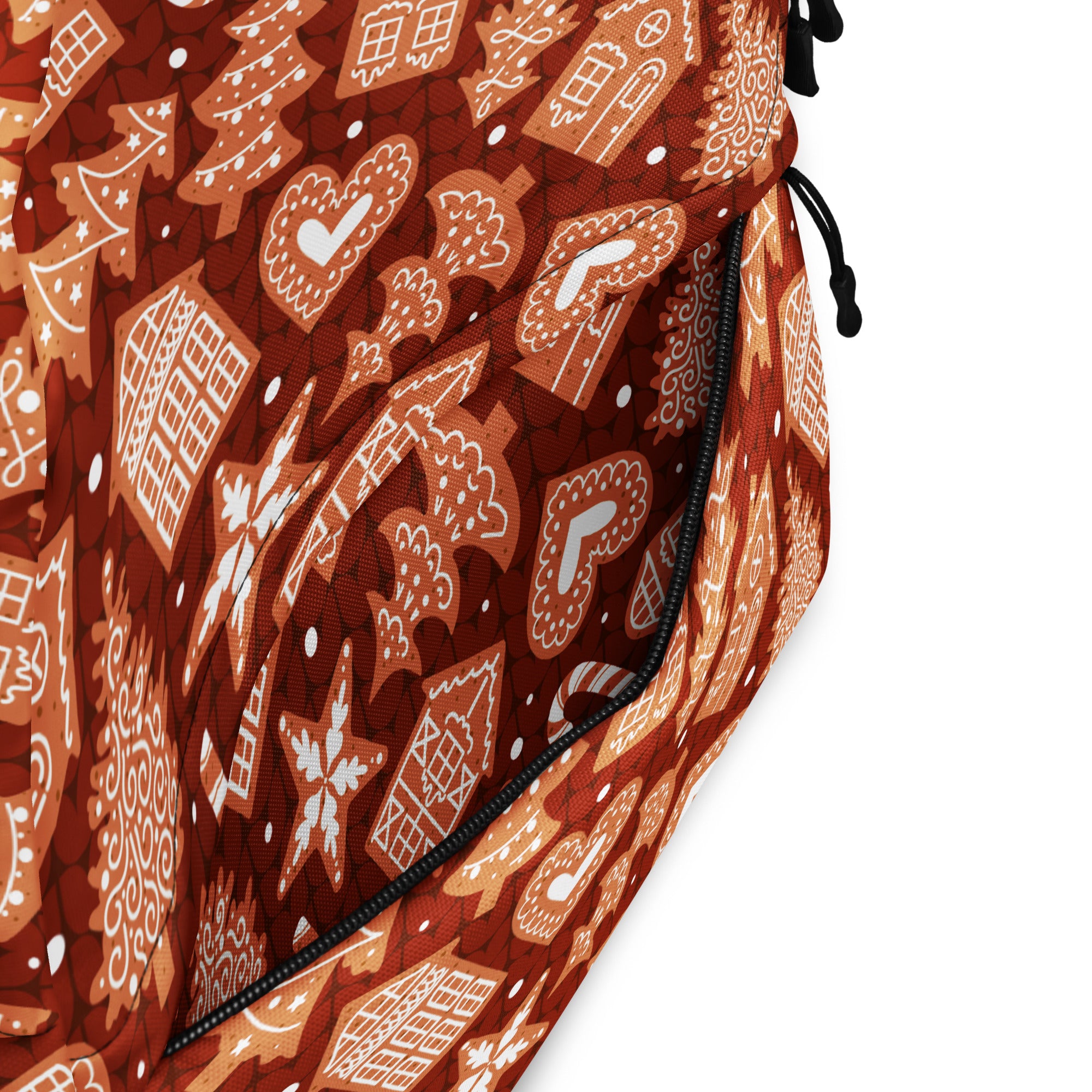 Kids Red Gingerbread Cookies Backpack - Water-Resistant School Bag With Adjustable Padded Straps & Breathable Mesh Back