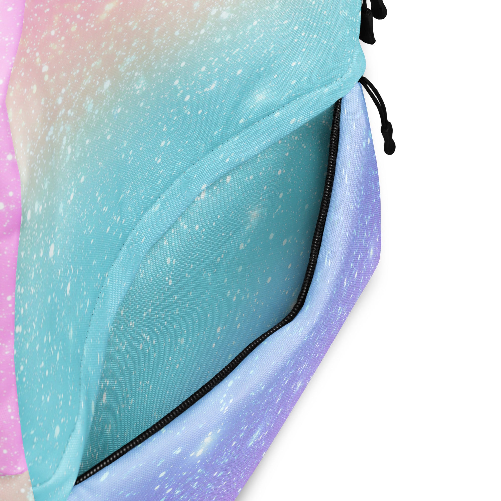 Girls Faux Sparkle Effect Rainbow Backpack - Water-Resistant School Bag With Adjustable Padded Straps & Breathable Mesh Back