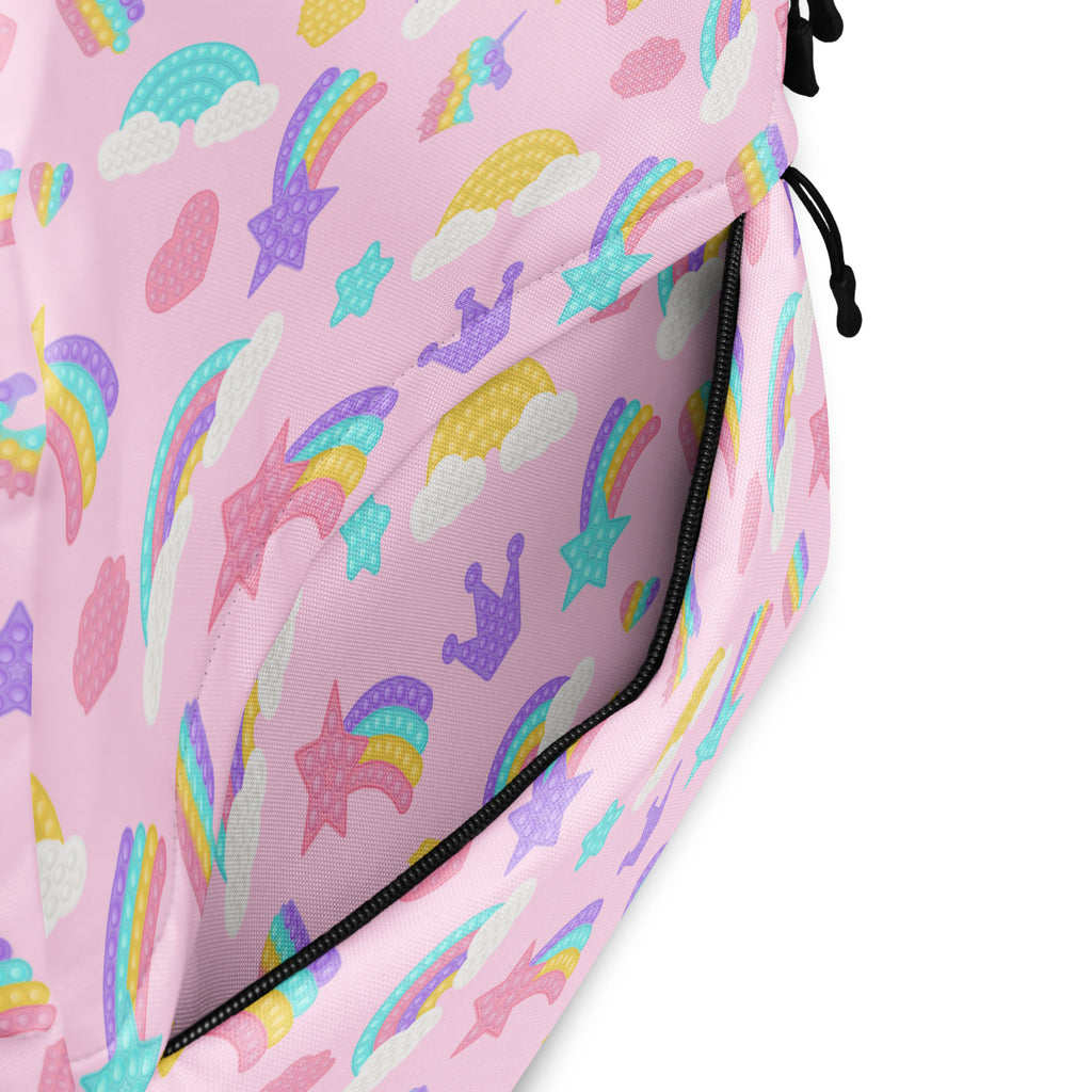 Girls Pop Fidget Backpack - Water-Resistant School Bag With Adjustable Padded Straps & Breathable Mesh Back