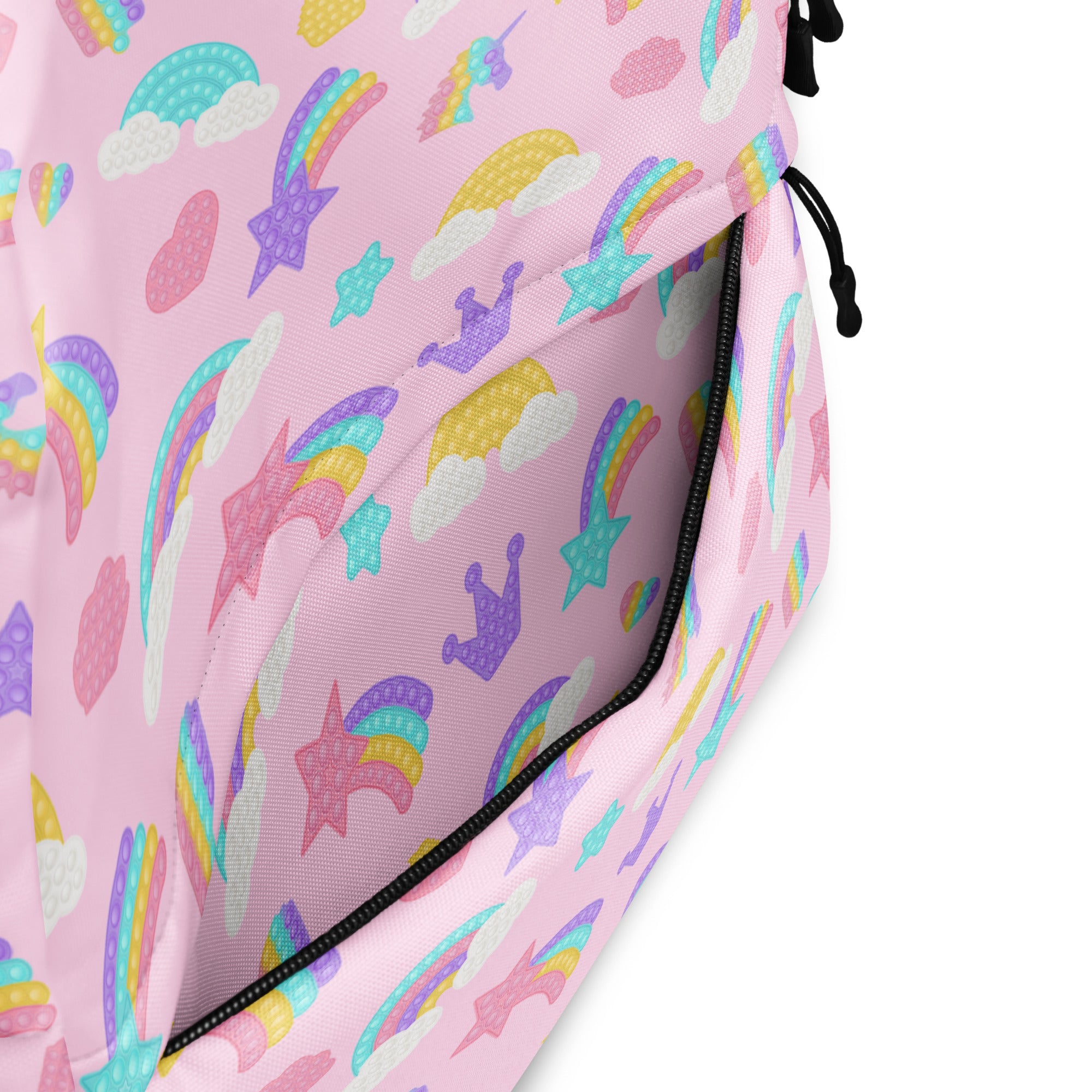 Girls Pop Fidget Backpack - Water-Resistant School Bag With Adjustable Padded Straps & Breathable Mesh Back