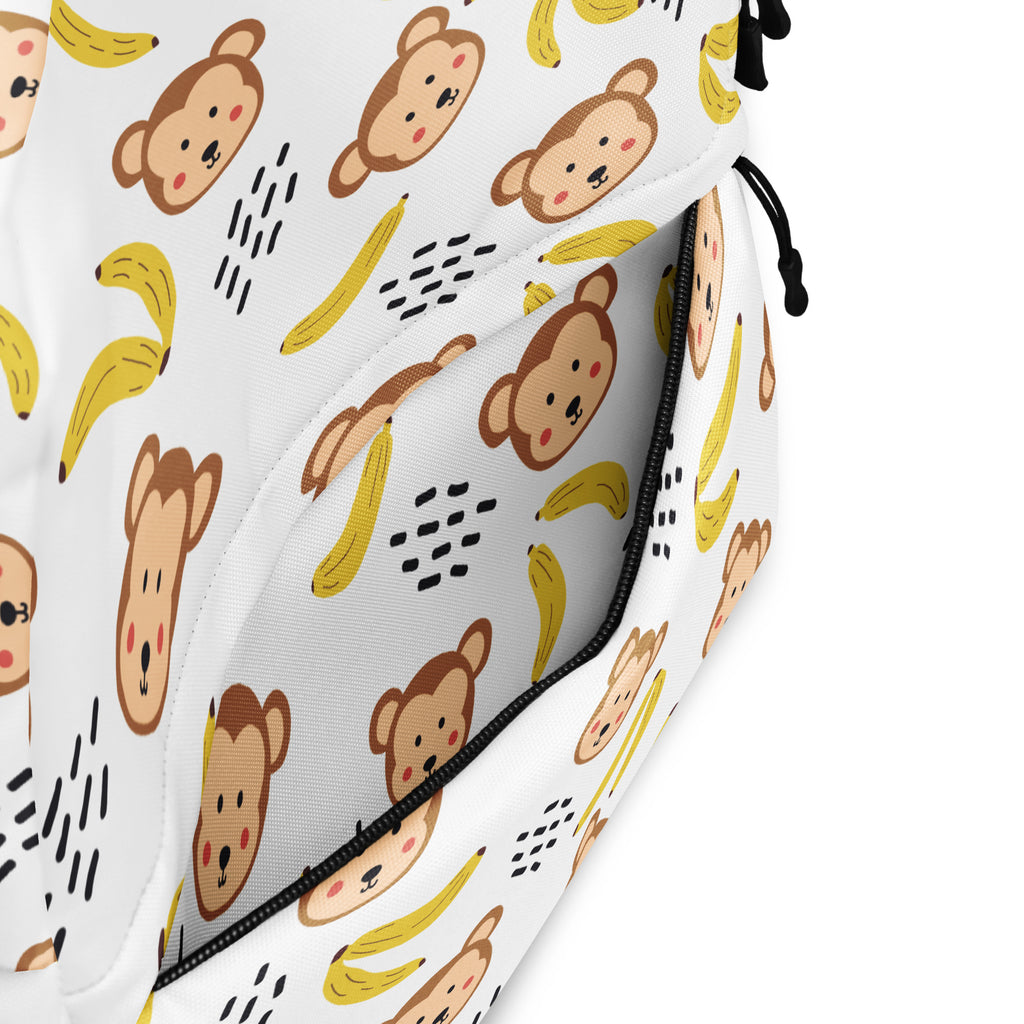 Kids Monkey Banana Backpack - Water-Resistant School Bag With Adjustable Padded Straps & Breathable Mesh Back