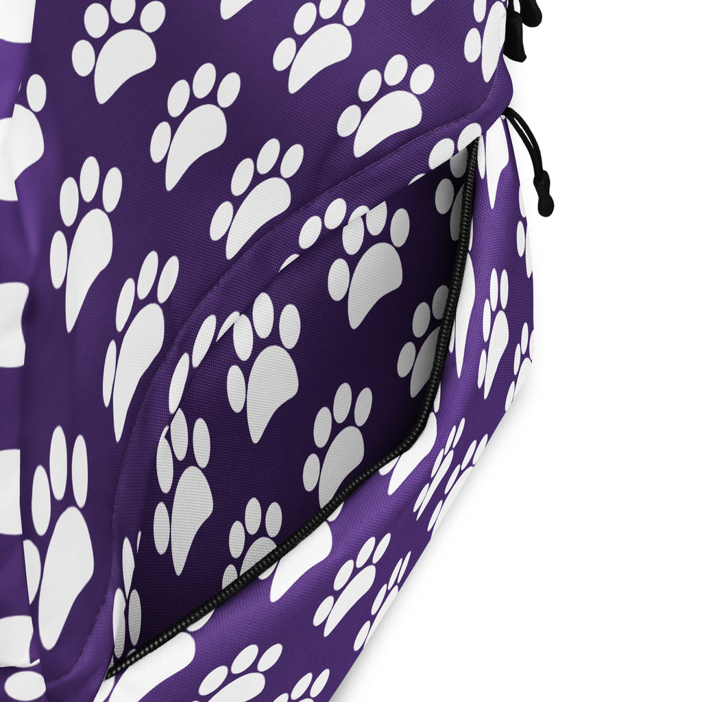 Girls Purple Print Backpack - Water-Resistant School Bag With Adjustable Padded Straps & Breathable Mesh Back