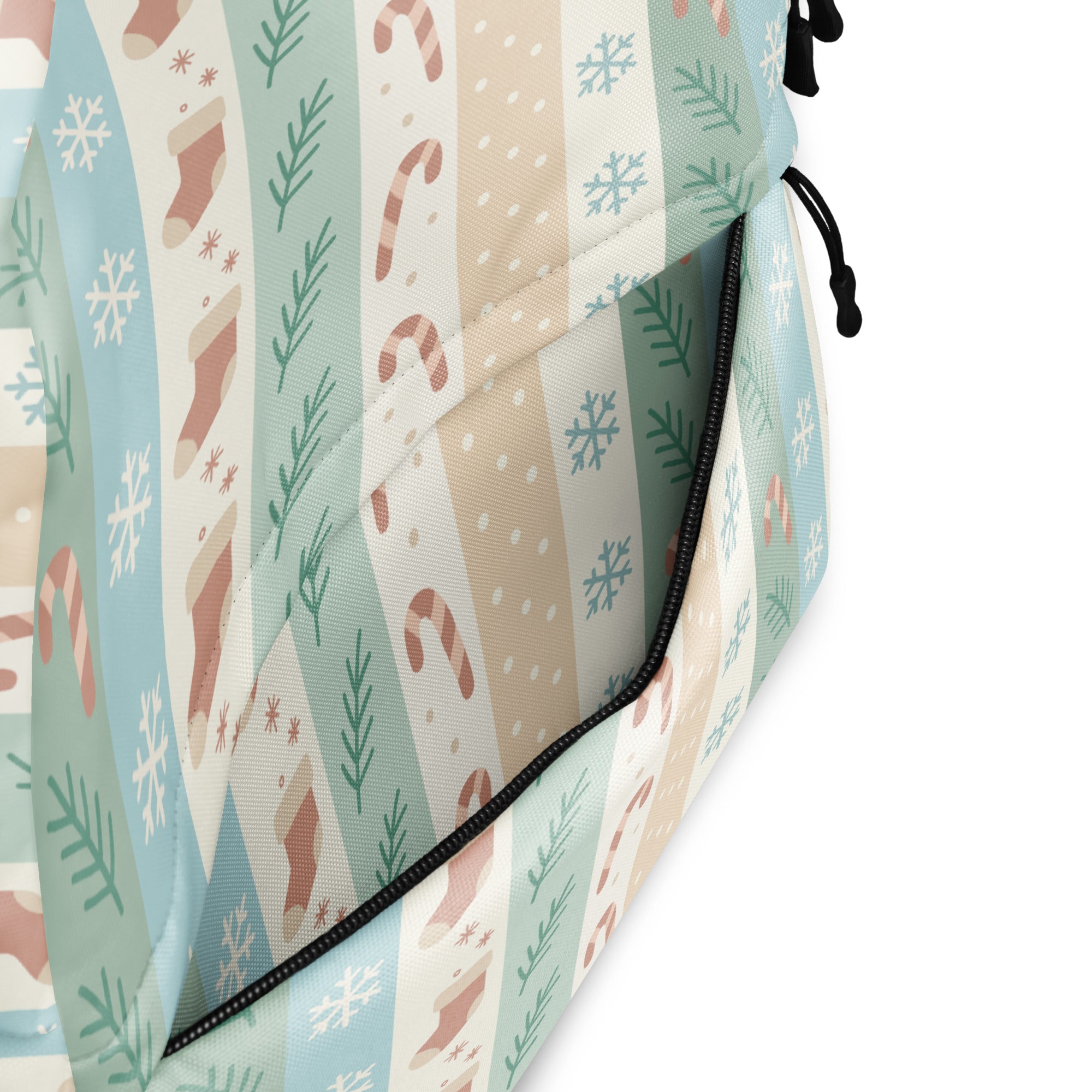 Kids Christmas Stripe Backpack - Water-Resistant School Bag With Adjustable Padded Straps & Breathable Mesh Back