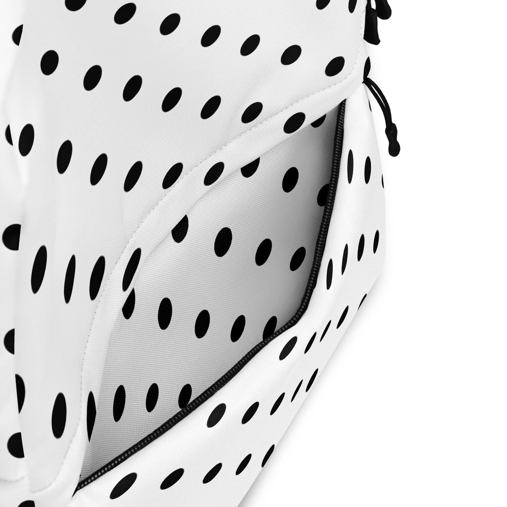 Kids White Polka Dot Backpack - Water-Resistant School Bag With Adjustable Padded Straps & Breathable Mesh Back