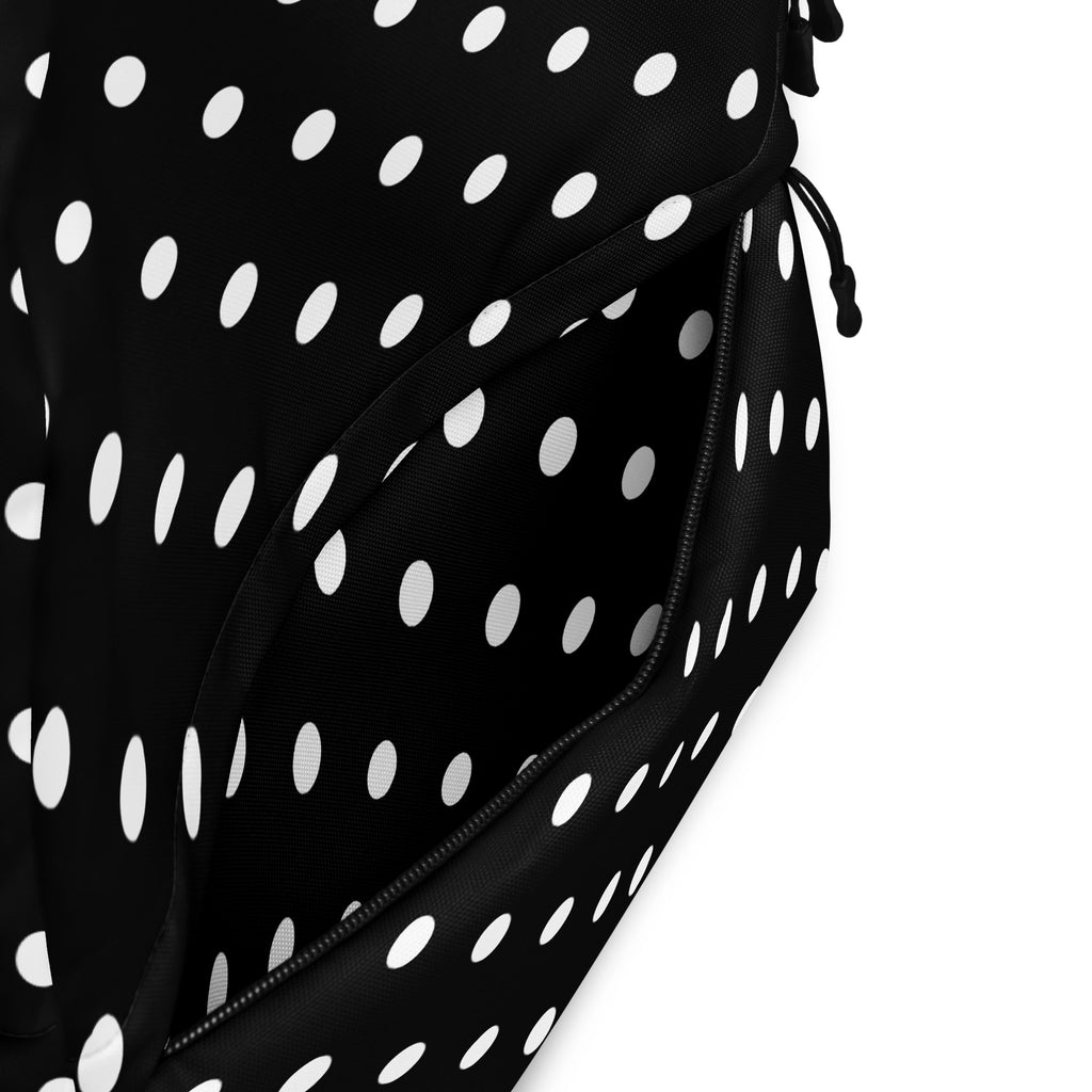 Kids Black Polka Dot Backpack - Water-Resistant School Bag With Adjustable Padded Straps & Breathable Mesh Back