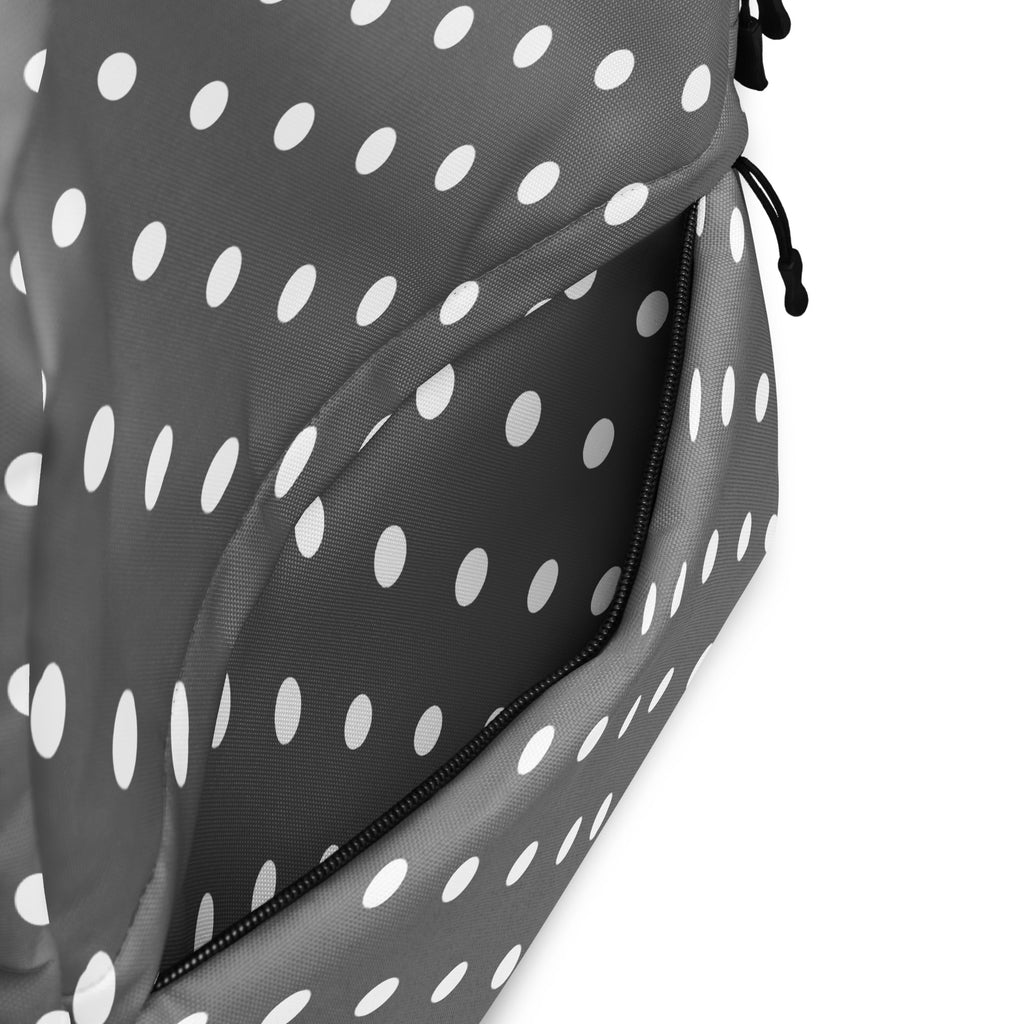 Kids Gray Polka Dot Backpack - Water-Resistant School Bag With Adjustable Padded Straps & Breathable Mesh Back