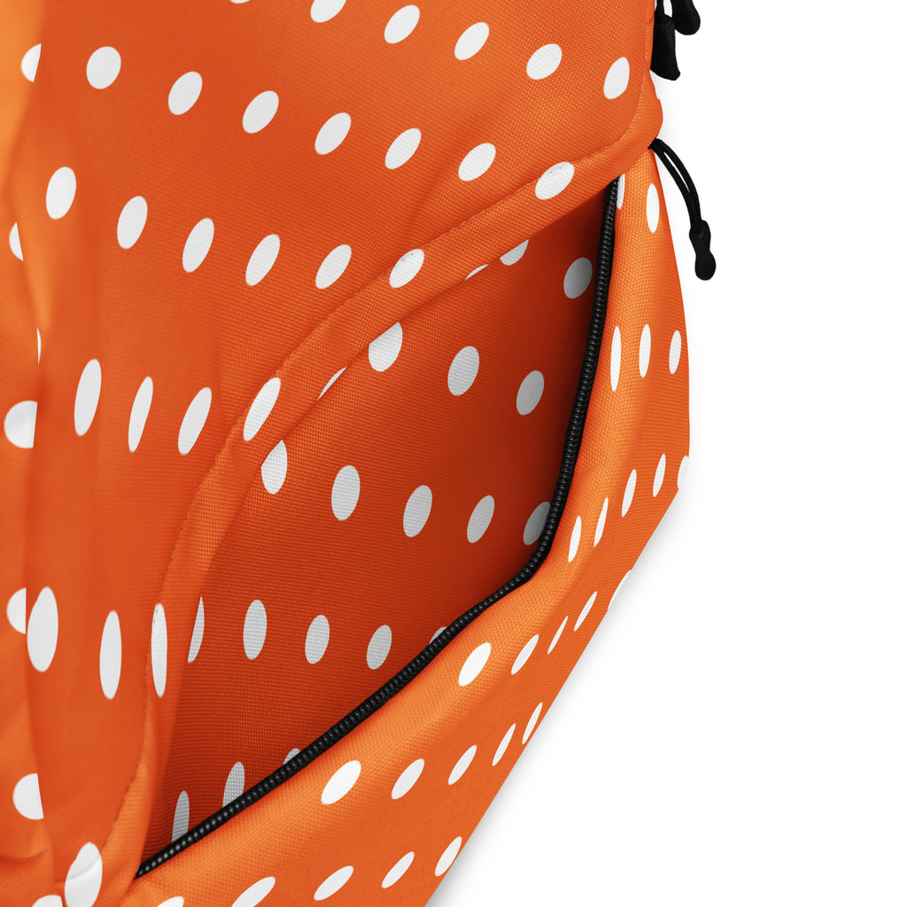 Kids Orange Polka Dot Backpack - Water-Resistant School Bag With Adjustable Padded Straps & Breathable Mesh Back