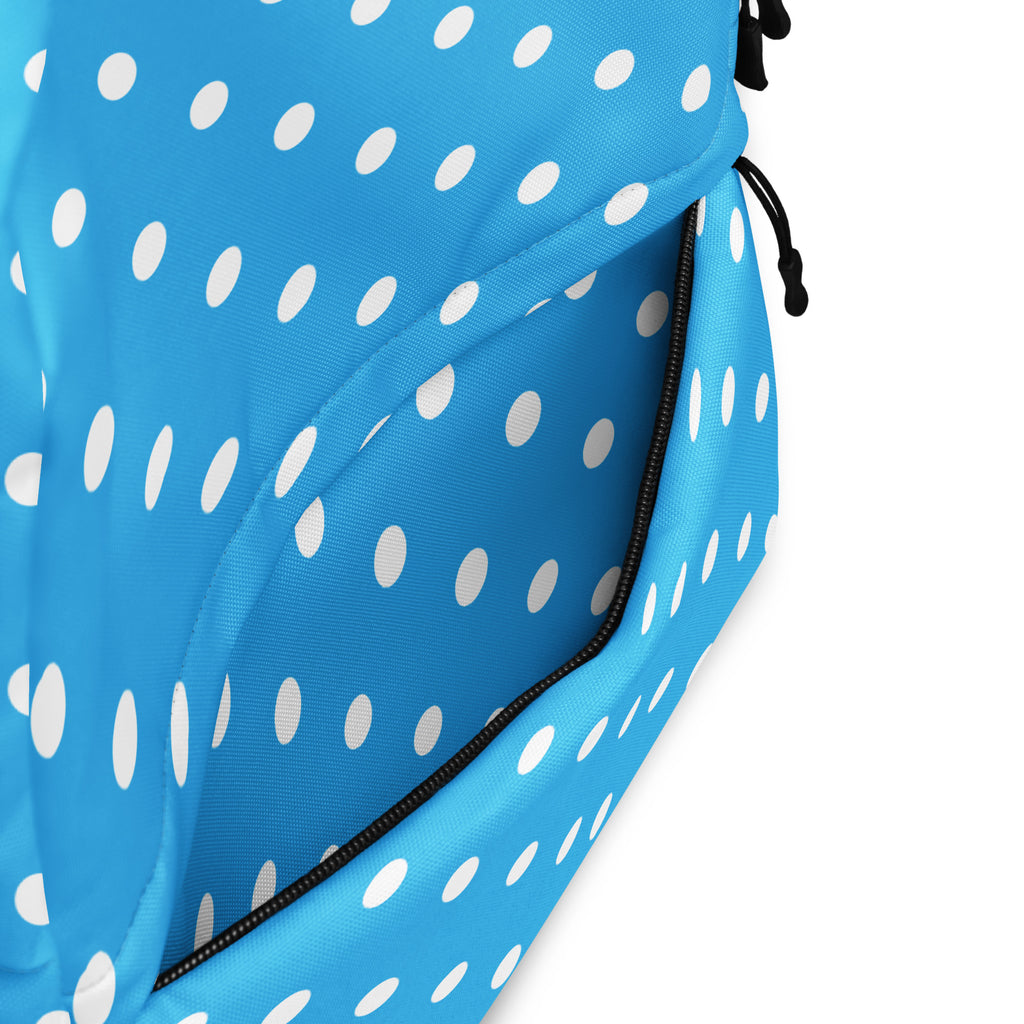 Kids Sky Blue Polka Dot Backpack - Water-Resistant School Bag With Adjustable Padded Straps & Breathable Mesh Back