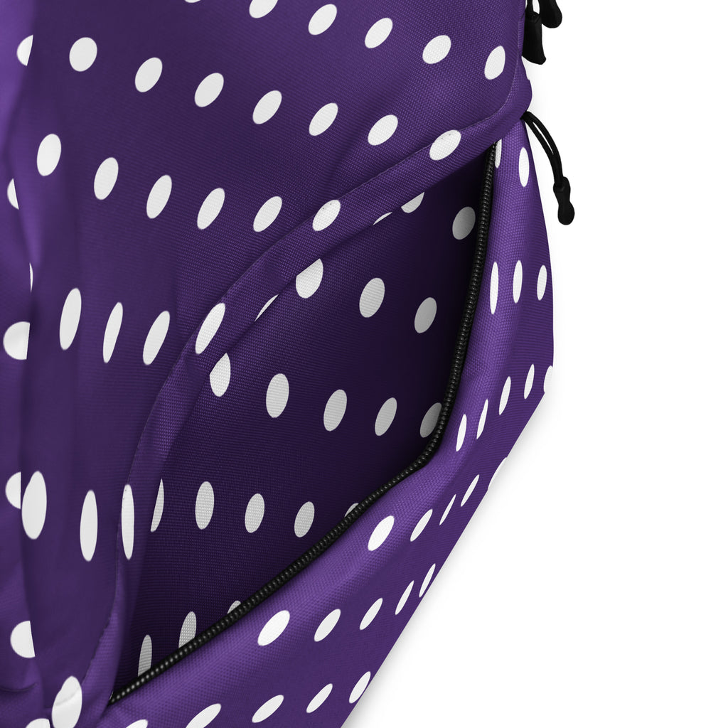 Girls Purple Polka Dot Backpack - Water-Resistant School Bag With Adjustable Padded Straps & Breathable Mesh Back