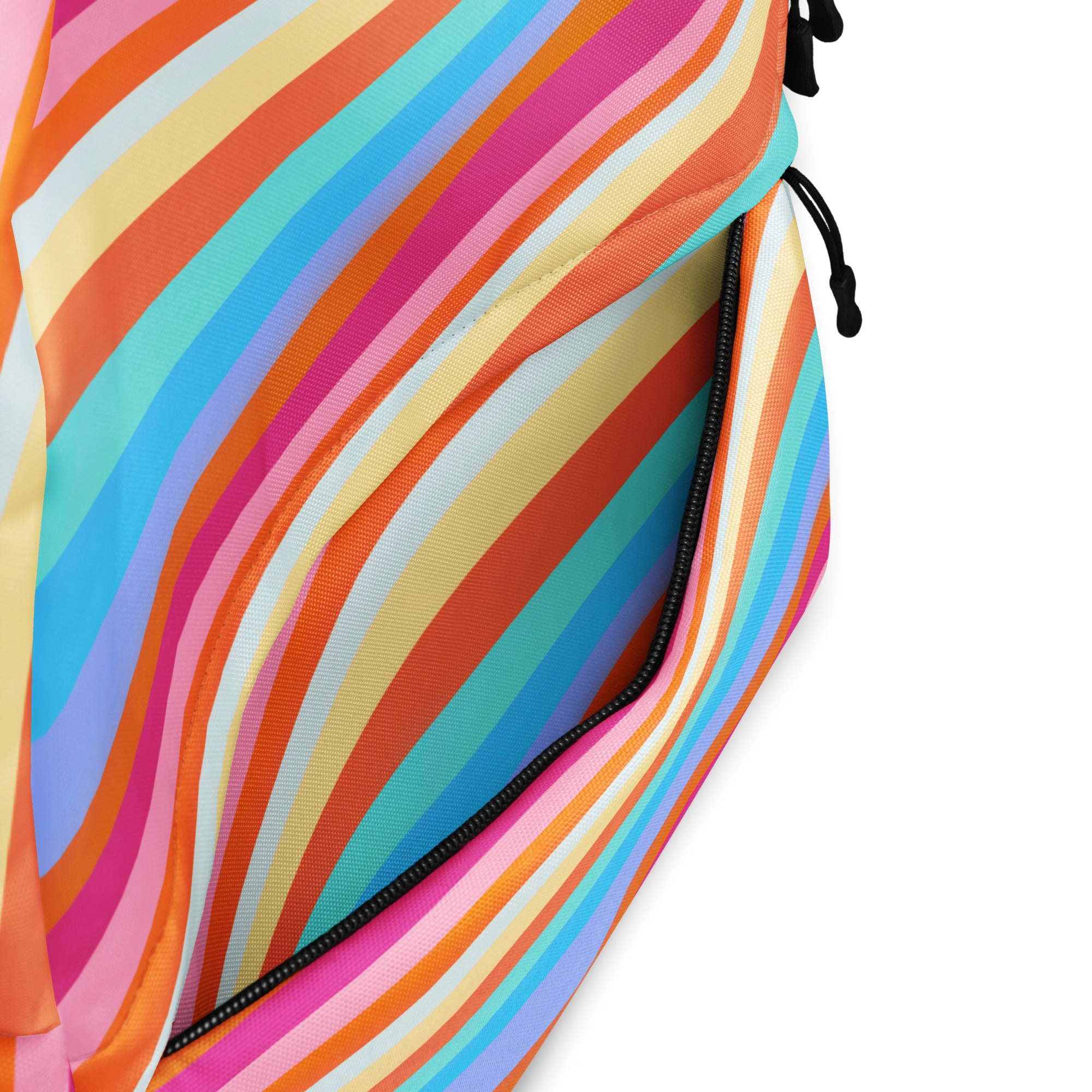 Girls Colorful Wavy Sand Stripe Backpack - Water-Resistant School Bag With Adjustable Padded Straps & Breathable Mesh Back