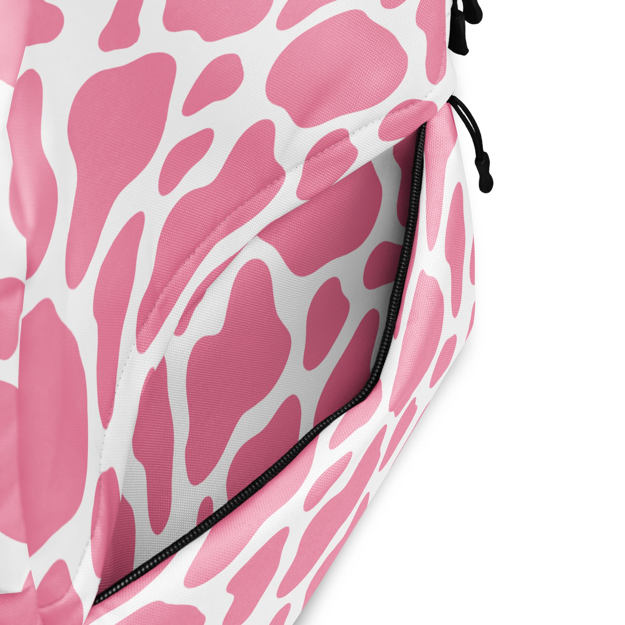 Girls Pink Cow Print Backpack - Water-Resistant School Bag With Adjustable Padded Straps & Breathable Mesh Back