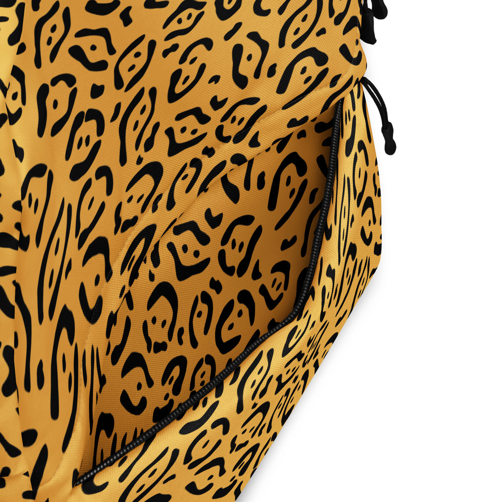 Kids Gold Leopard Print Backpack - Water-Resistant School Bag With Adjustable Padded Straps & Breathable Mesh Back