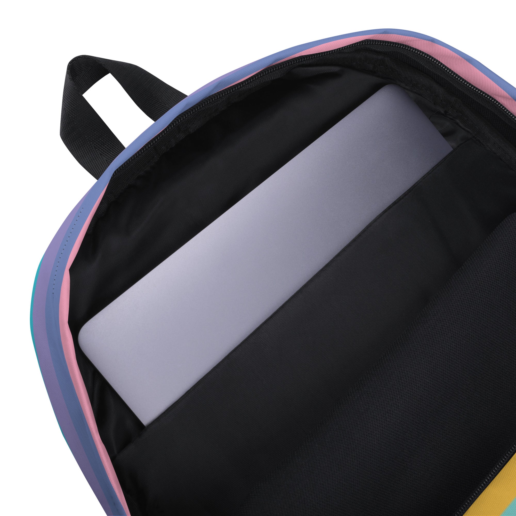 Girls Rainbow Stripe Backpack - Water-Resistant School Bag With Adjustable Padded Straps & Breathable Mesh Back