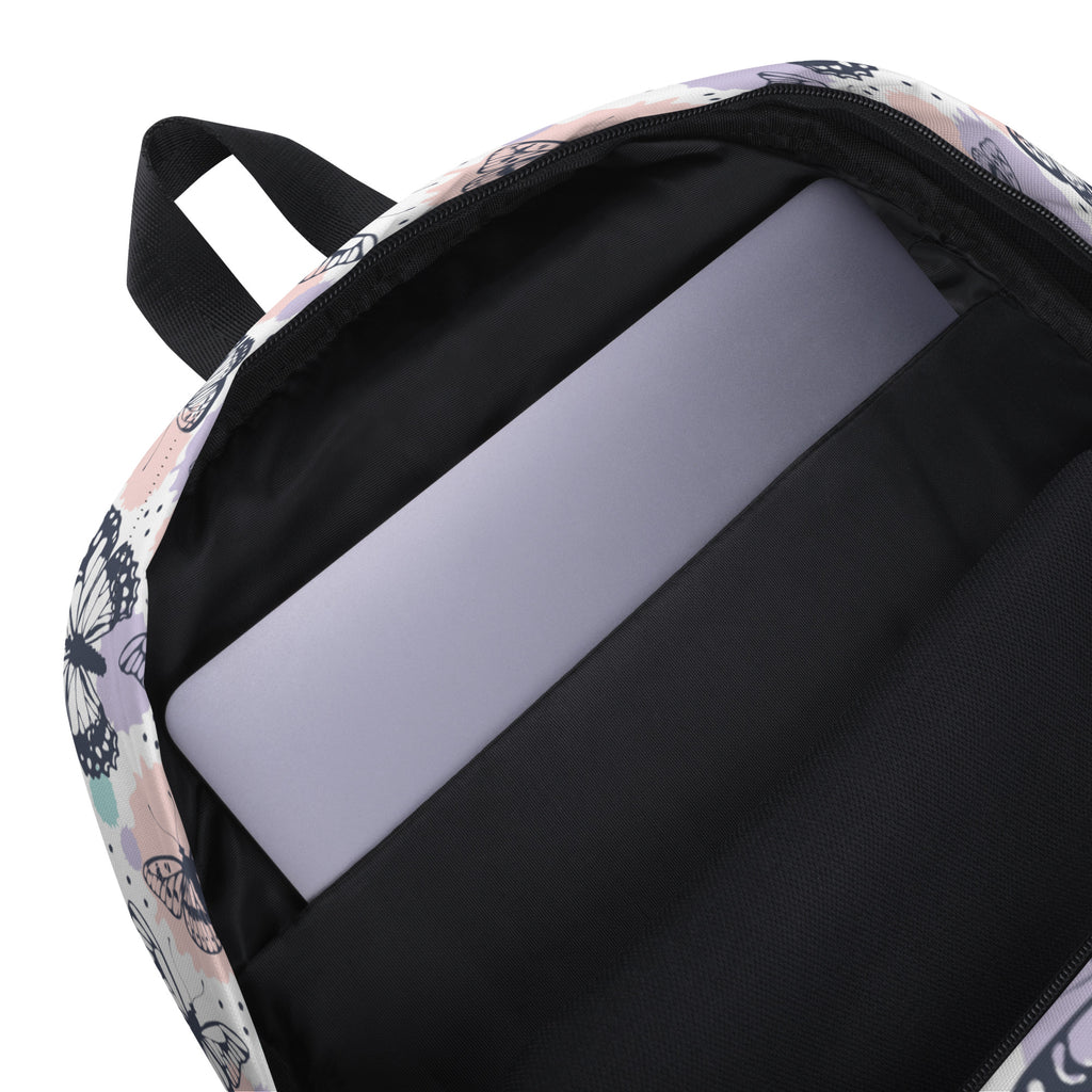 Girls Butterfly Backpack - Water-Resistant School Bag With Adjustable Padded Straps & Breathable Mesh Back
