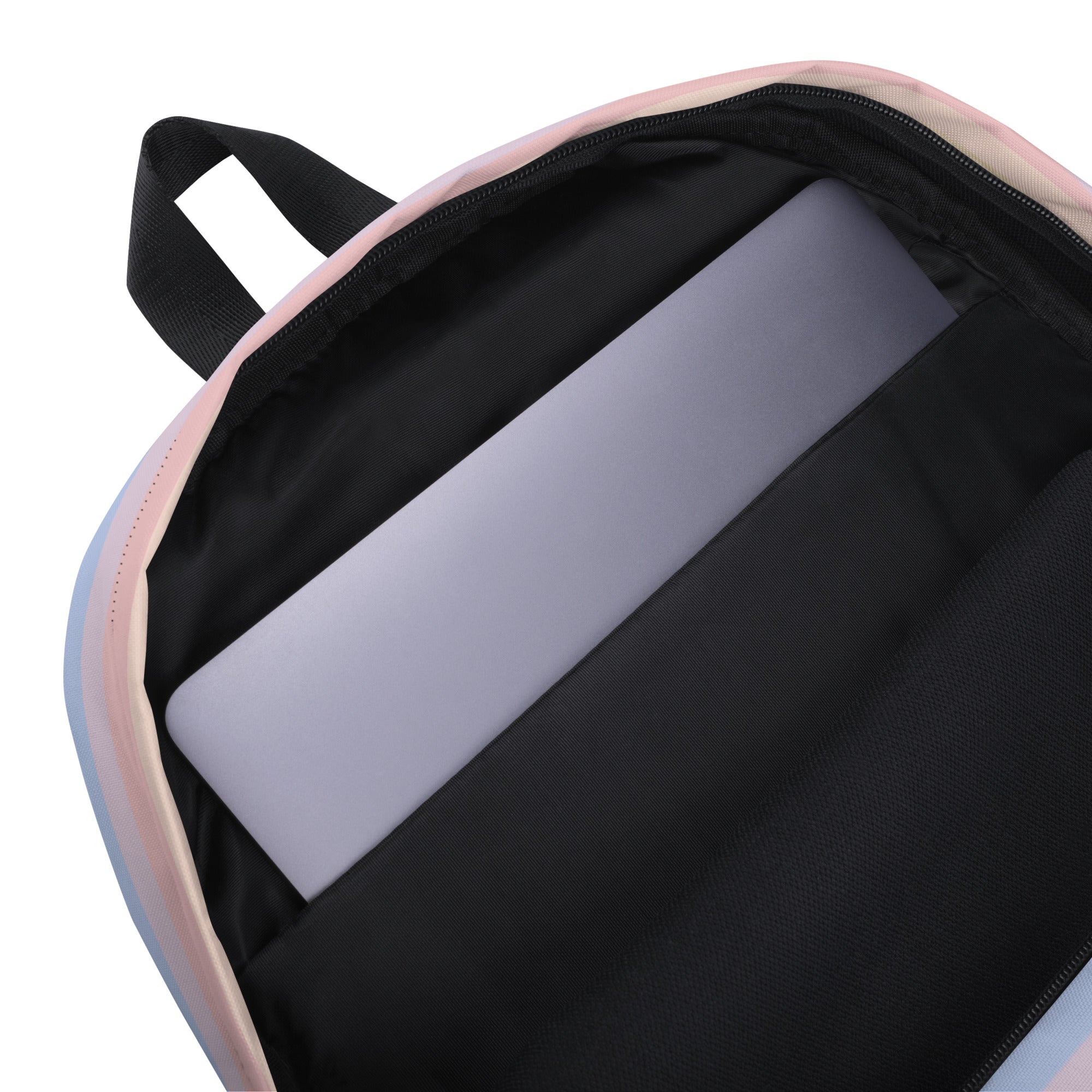 Girls Pastel Rainbow Stripe Backpack - Water-Resistant School Bag With Adjustable Padded Straps & Breathable Mesh Back